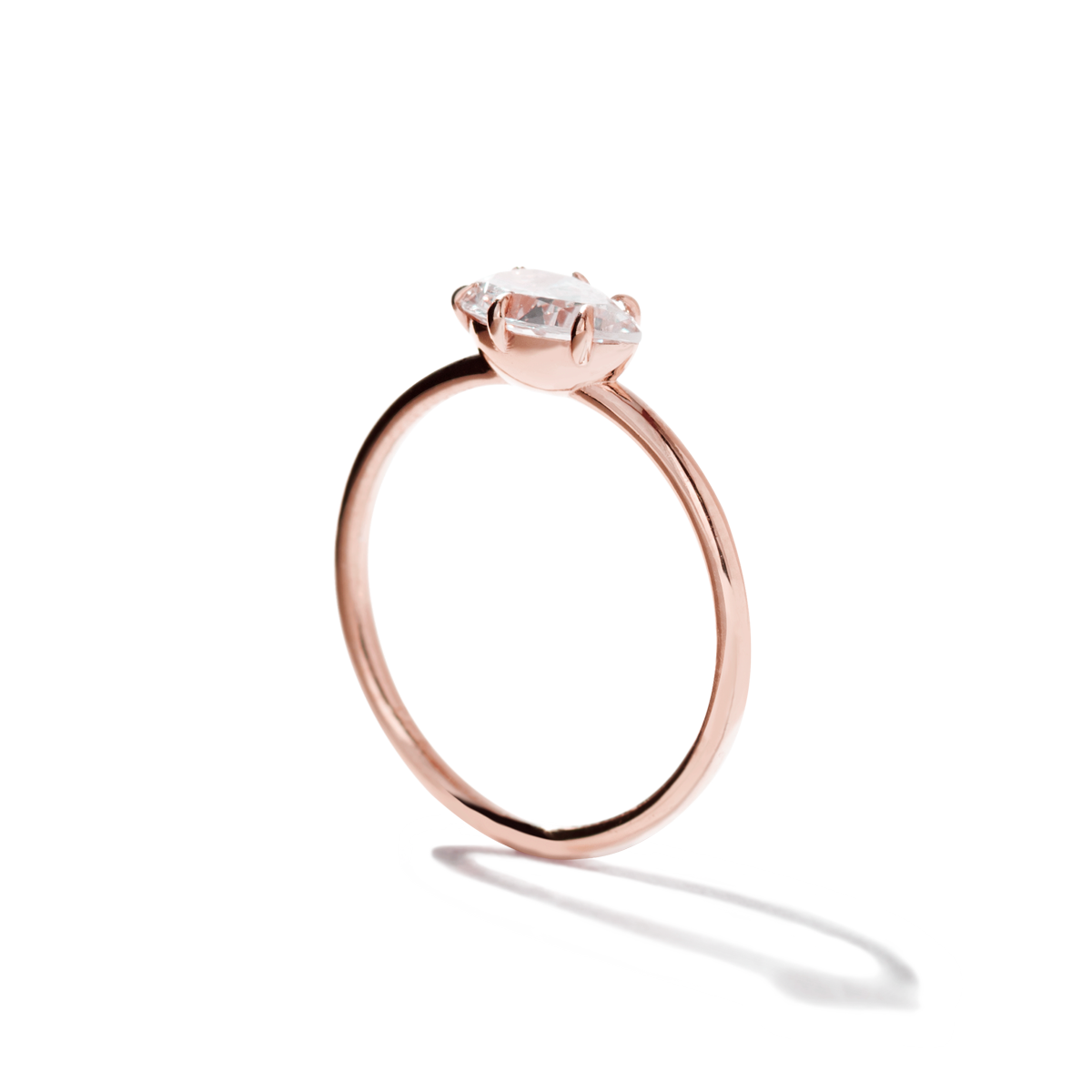 Pear 18K Rose Gold Engagement Ring East West