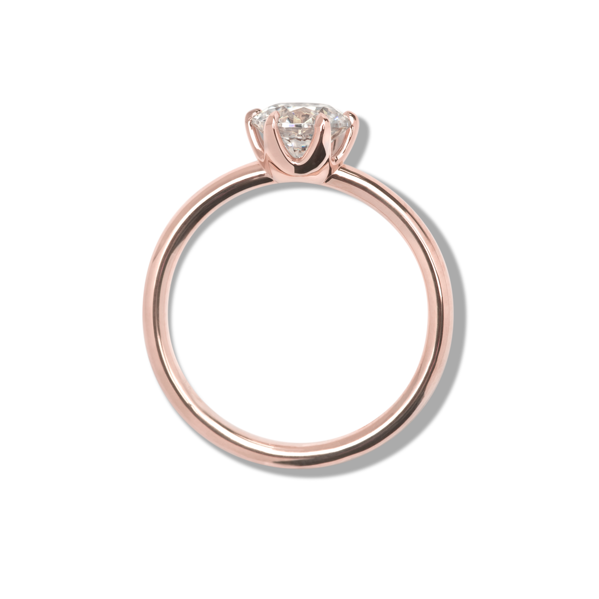 18K Rose Gold Chispa Round Engagement Ring