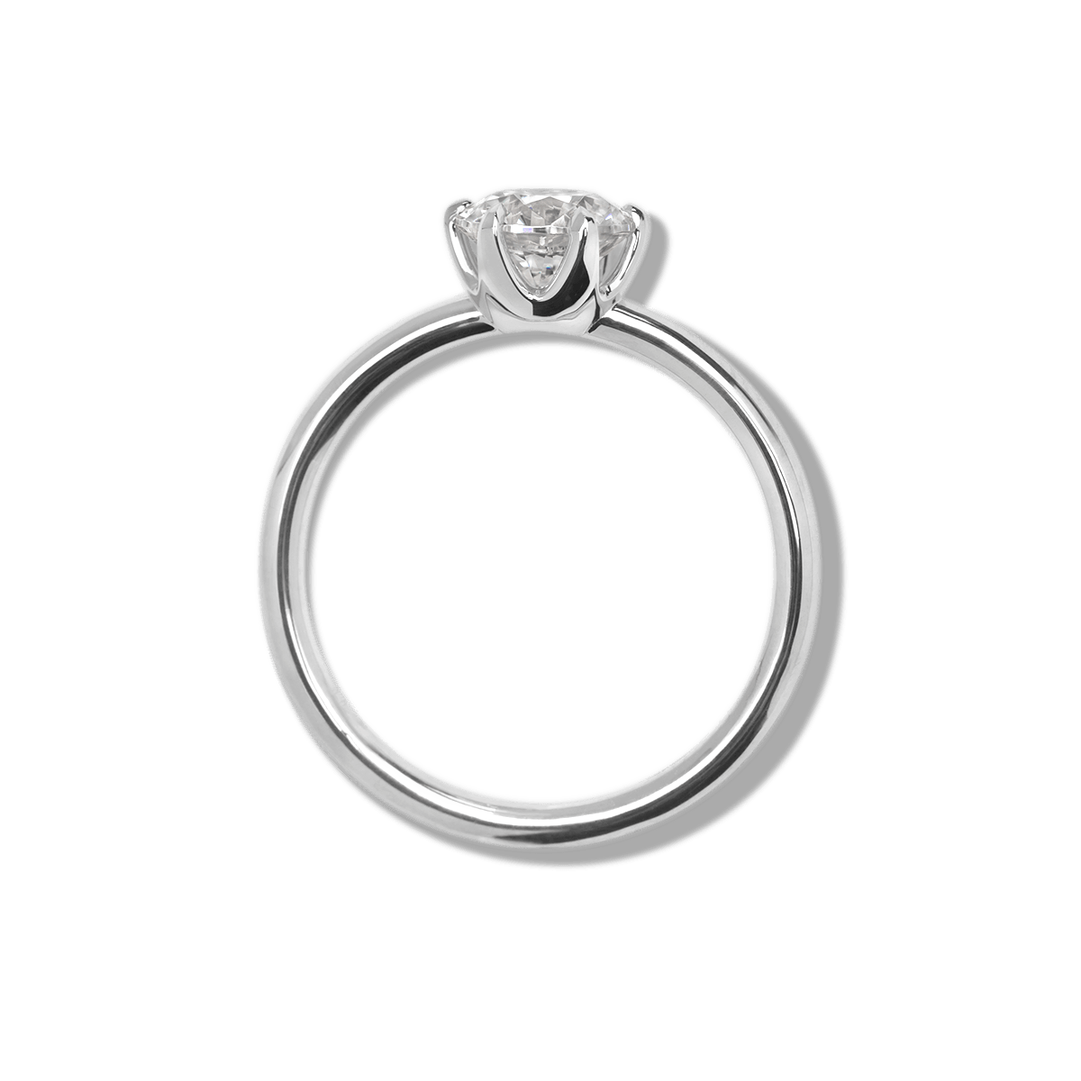 18K White Gold Platinum Chispa Round Engagement Ring