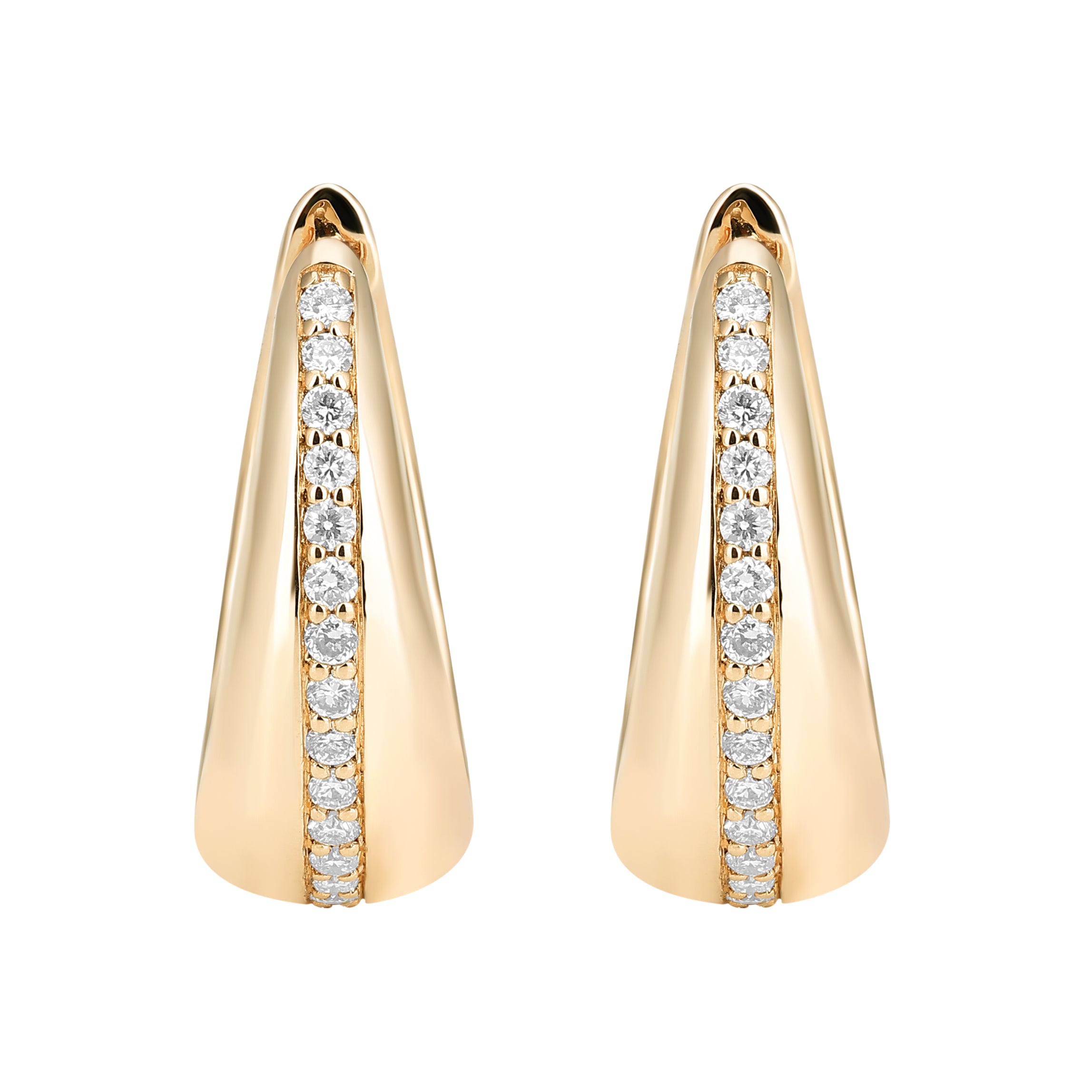 10K Gold & Diamond Minimalistic Hoop Earrings