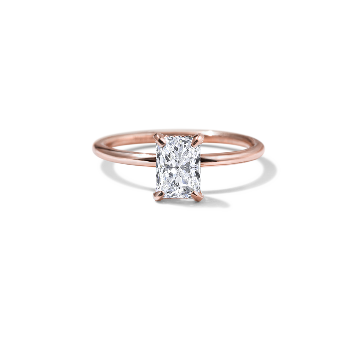 18K Rose Gold Radiant Engagement Ring