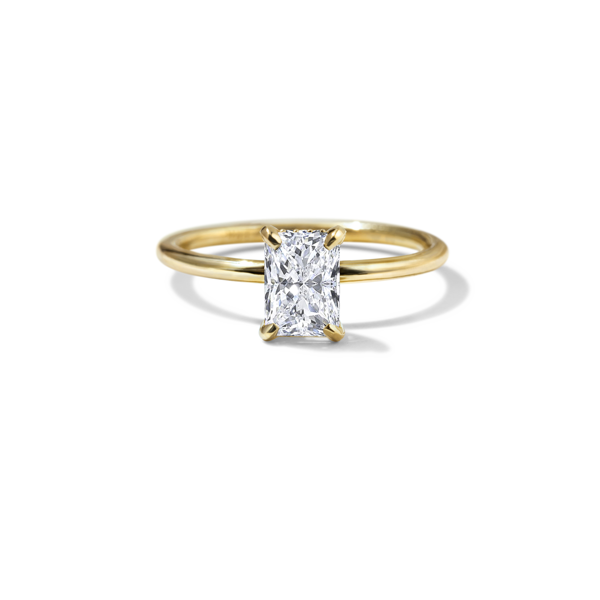 18K Yellow Gold Radiant Engagement Ring