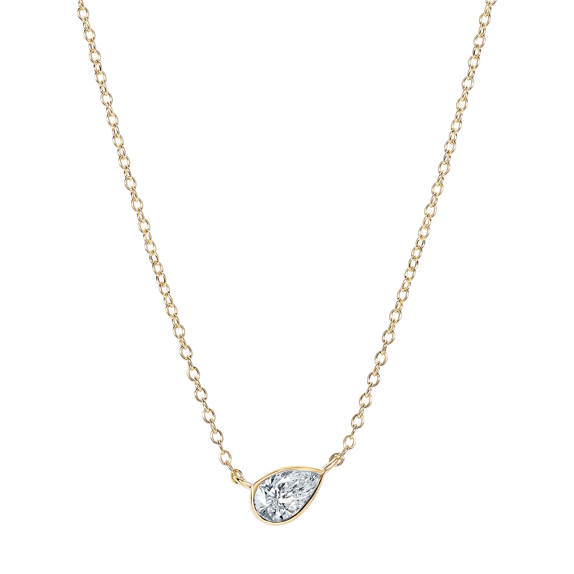 14K Gold Cable Cut Chain Necklace with 0.30 CT Diamonds
