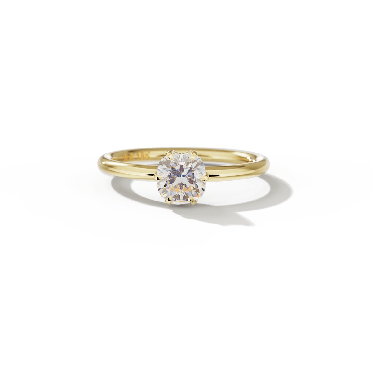 18K Yellow Gold Chispa Cushion Engagement Ring