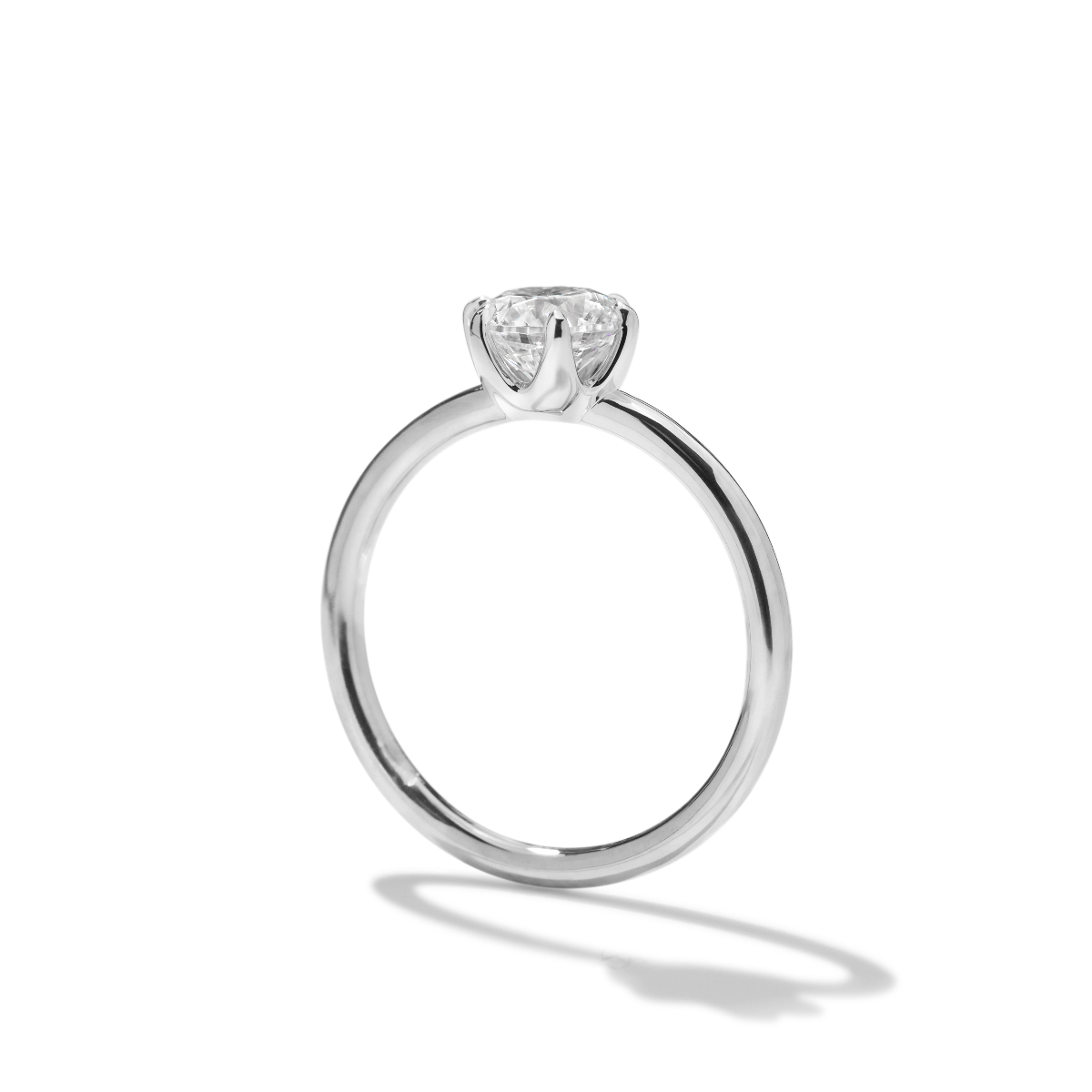 18K White Gold Platinum Chispa Round Engagement Ring