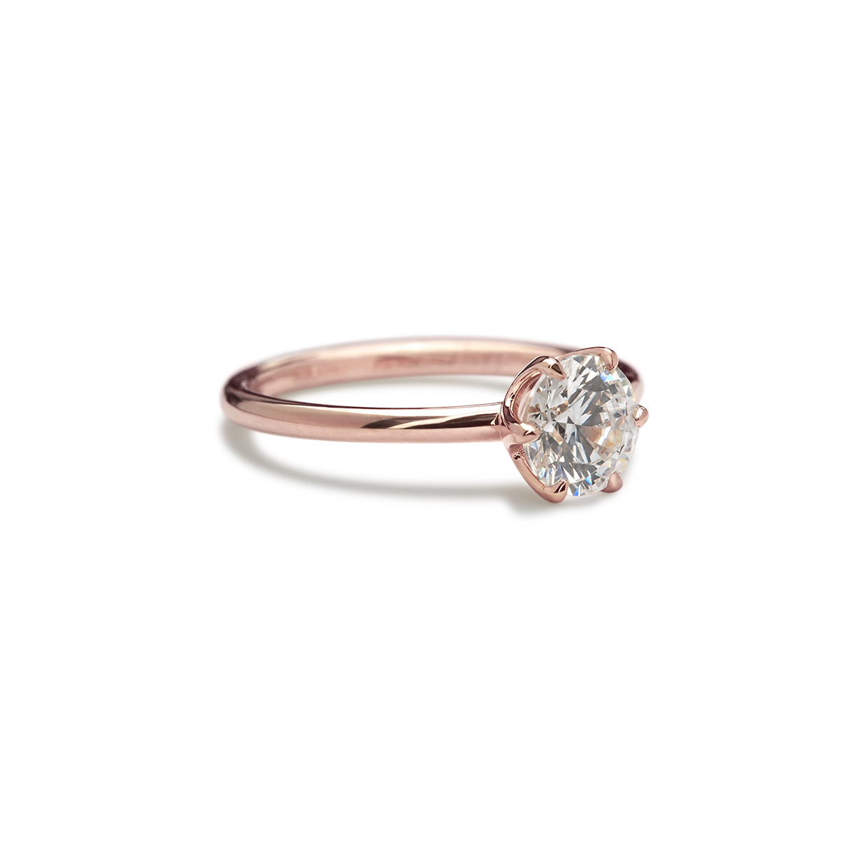 18K Rose Gold Chispa Round Engagement Ring