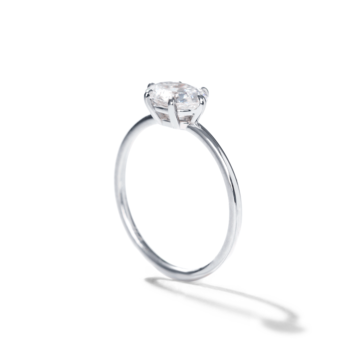 18K White Gold Platinum East West Oval Engagement Ring