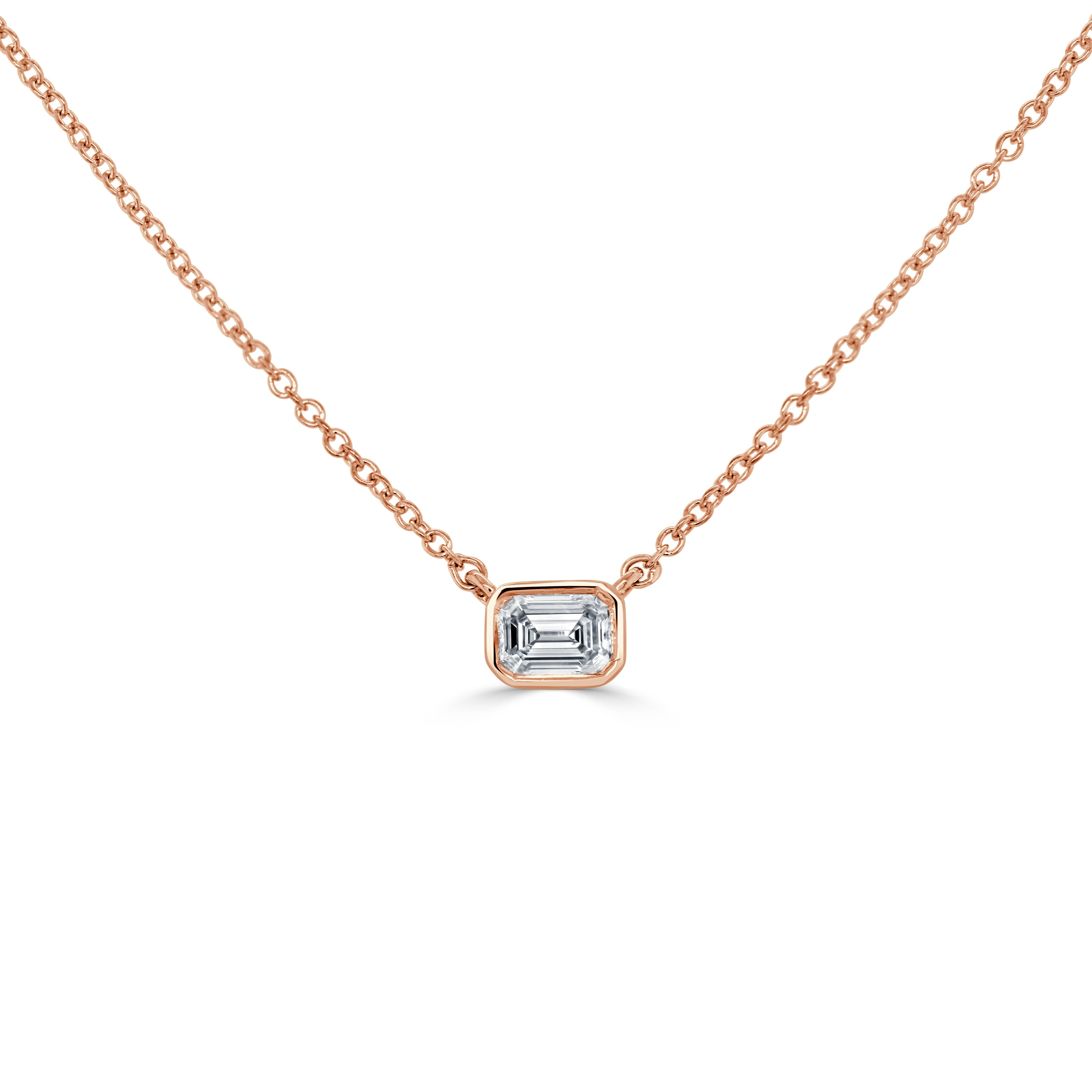 14K Gold & Emerald-Cut Diamond Pendant