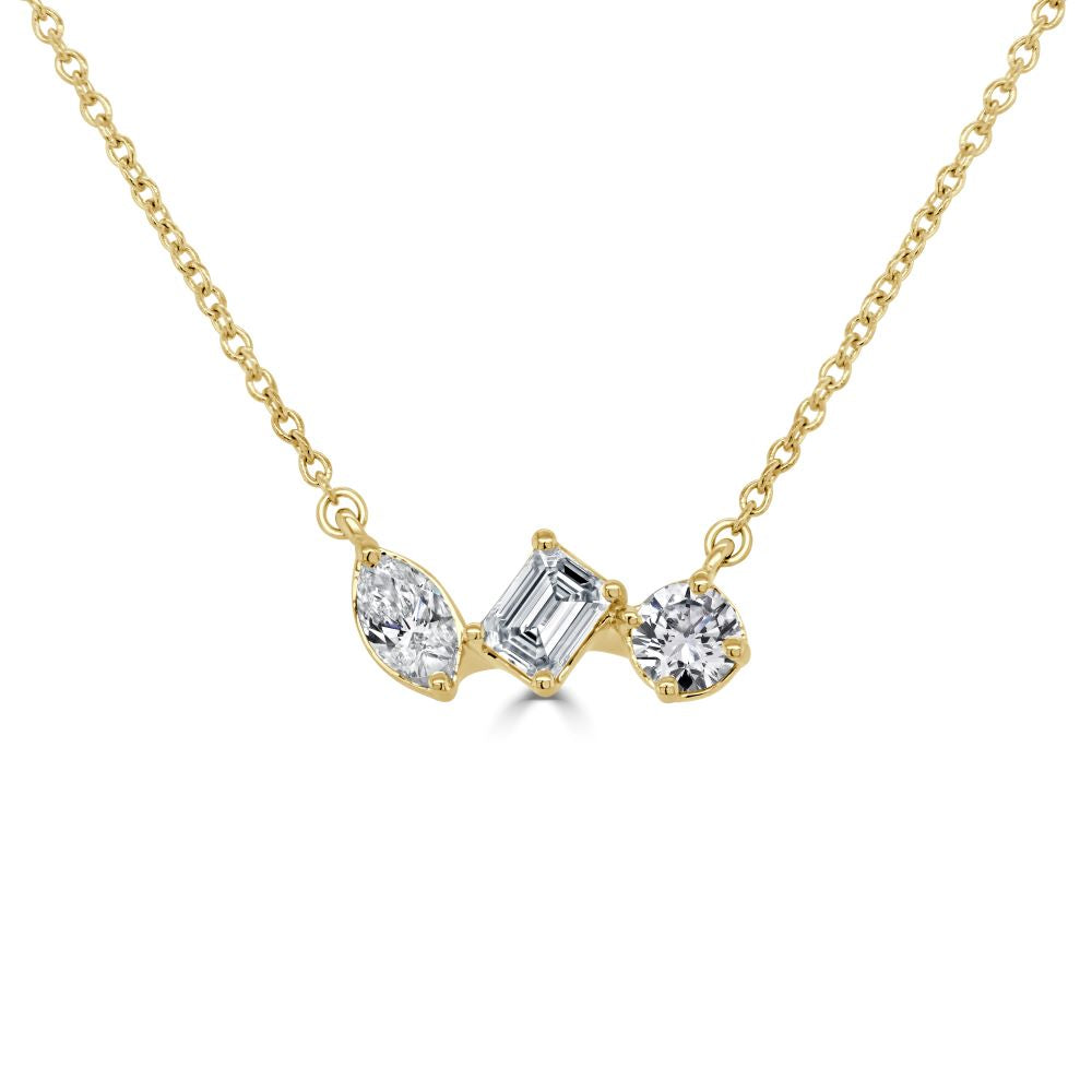 14K Gold & Mixed Fancy-Shape Diamond Necklace