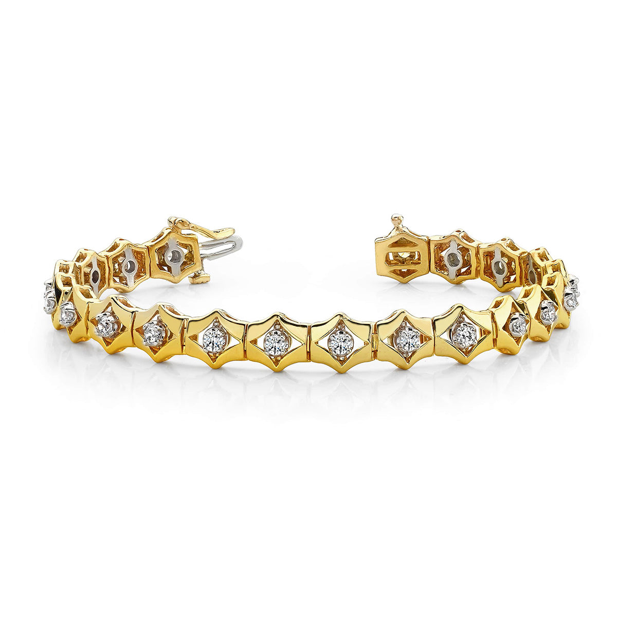 Floating Diamond Box Diamond Bracelet