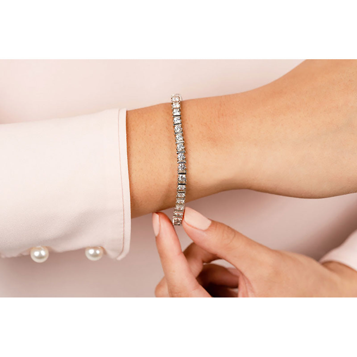 Classic Diamond Link Prong Set Tennis Bracelet