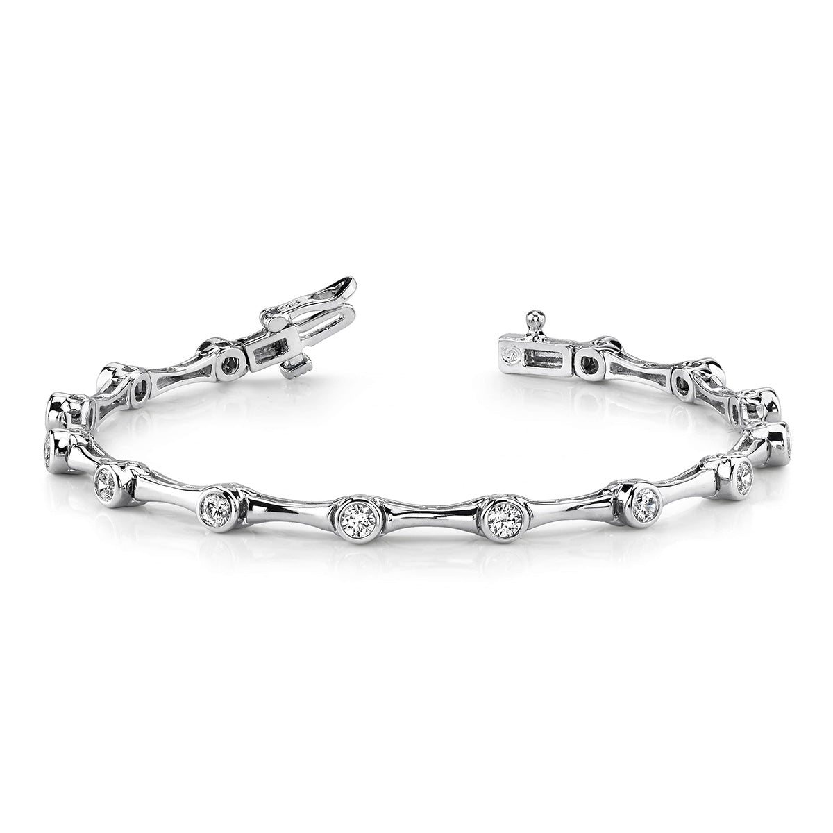 Classic Column Link Diamond Bracelet