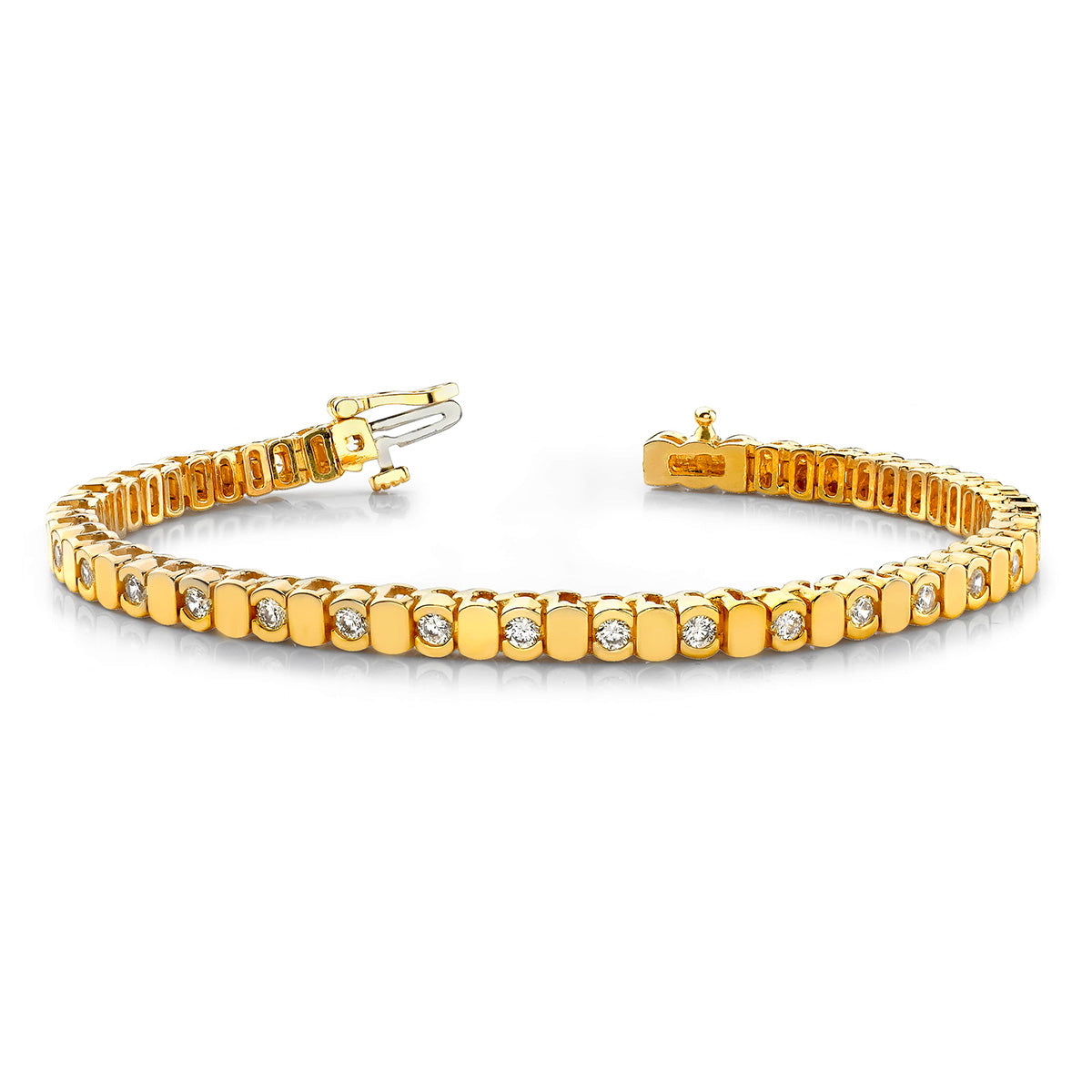 Alternating Bezel Diamond Bracelet