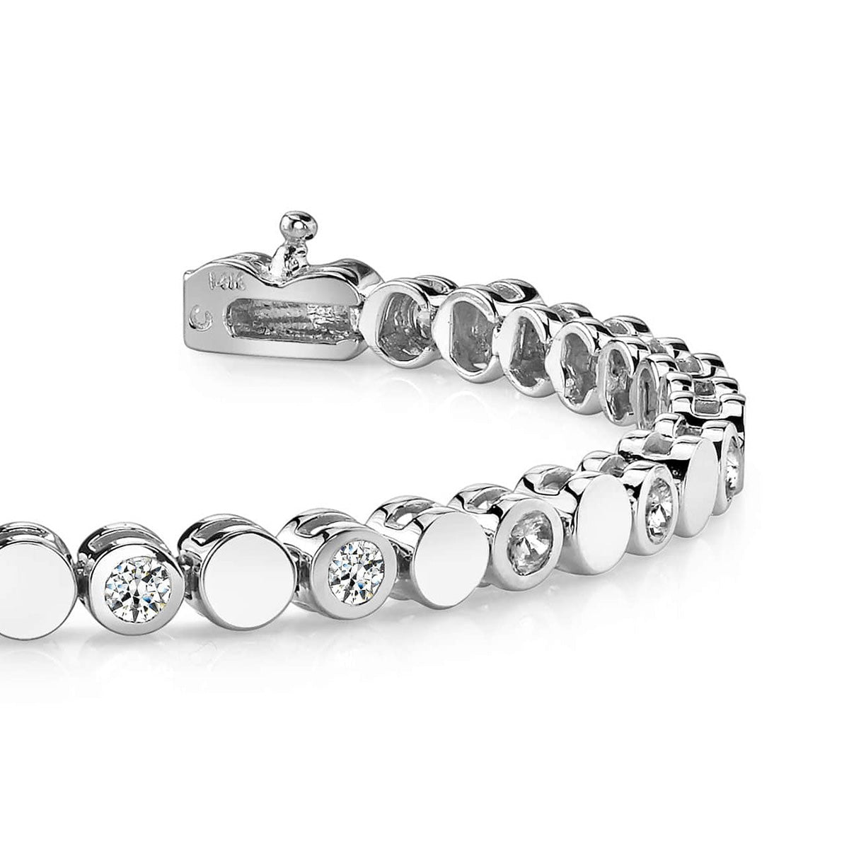 Classic Alternating Circle And Diamond Bracelet