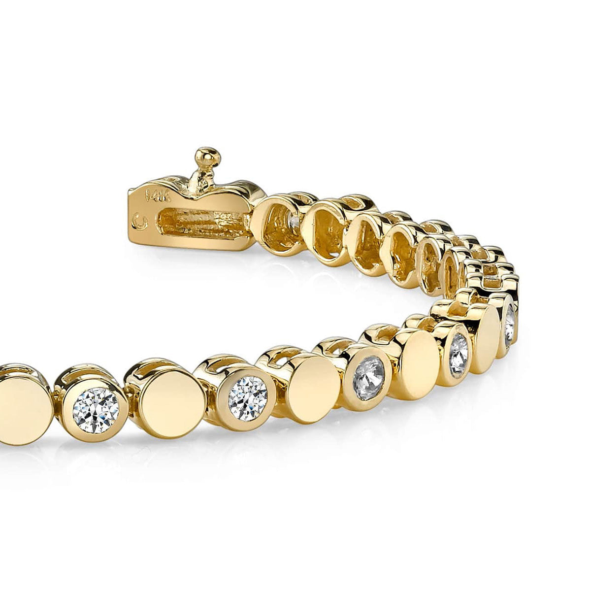 Classic Alternating Circle And Diamond Bracelet