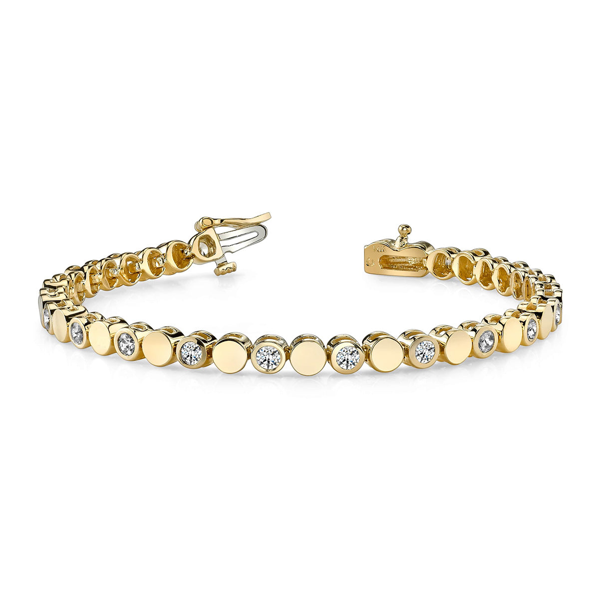 Classic Alternating Circle And Diamond Bracelet