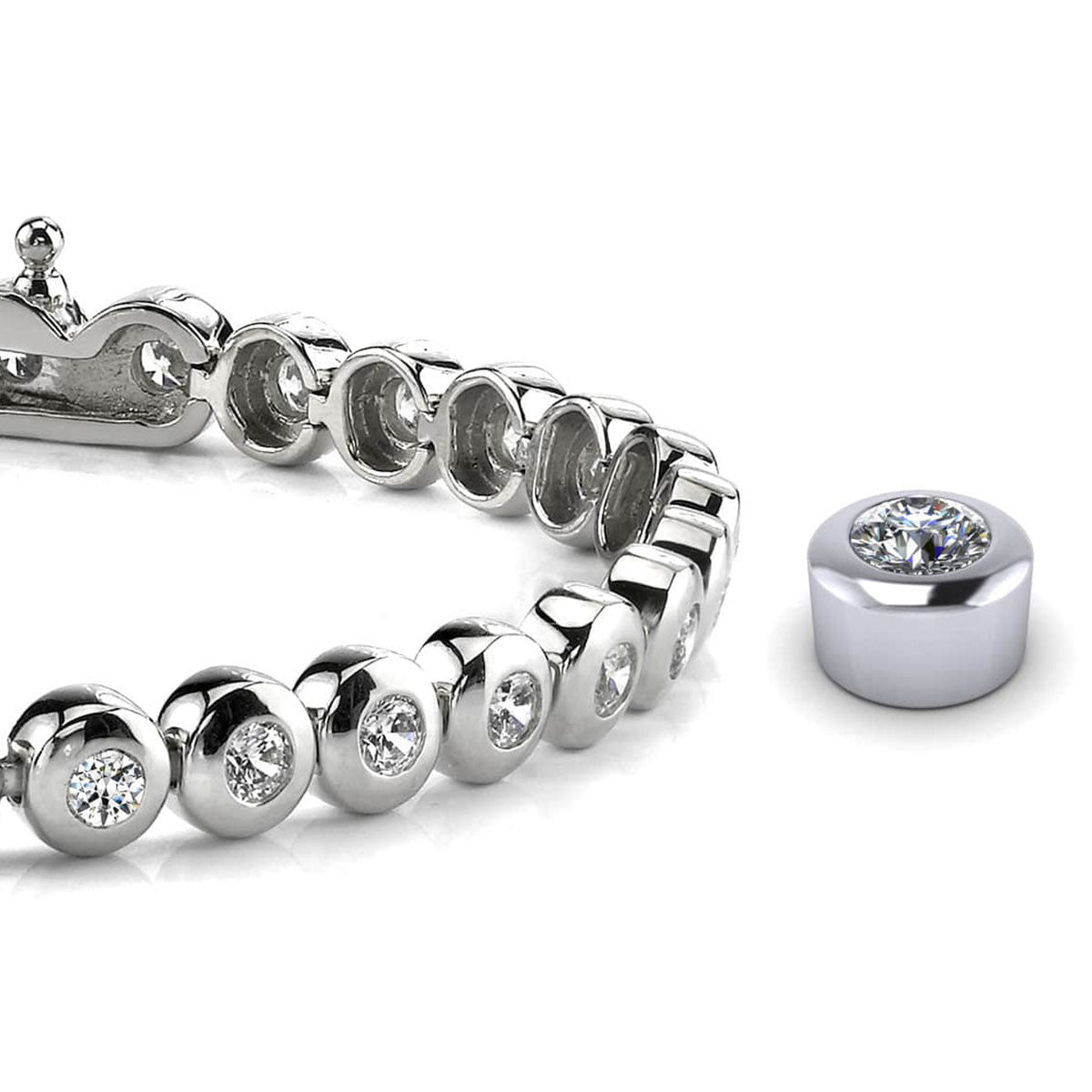 Bezel Set Diamond Tennis Bracelet