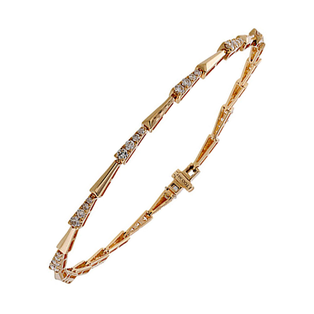 14K Yellow Gold Diamond 1.00 Ct Bracelet