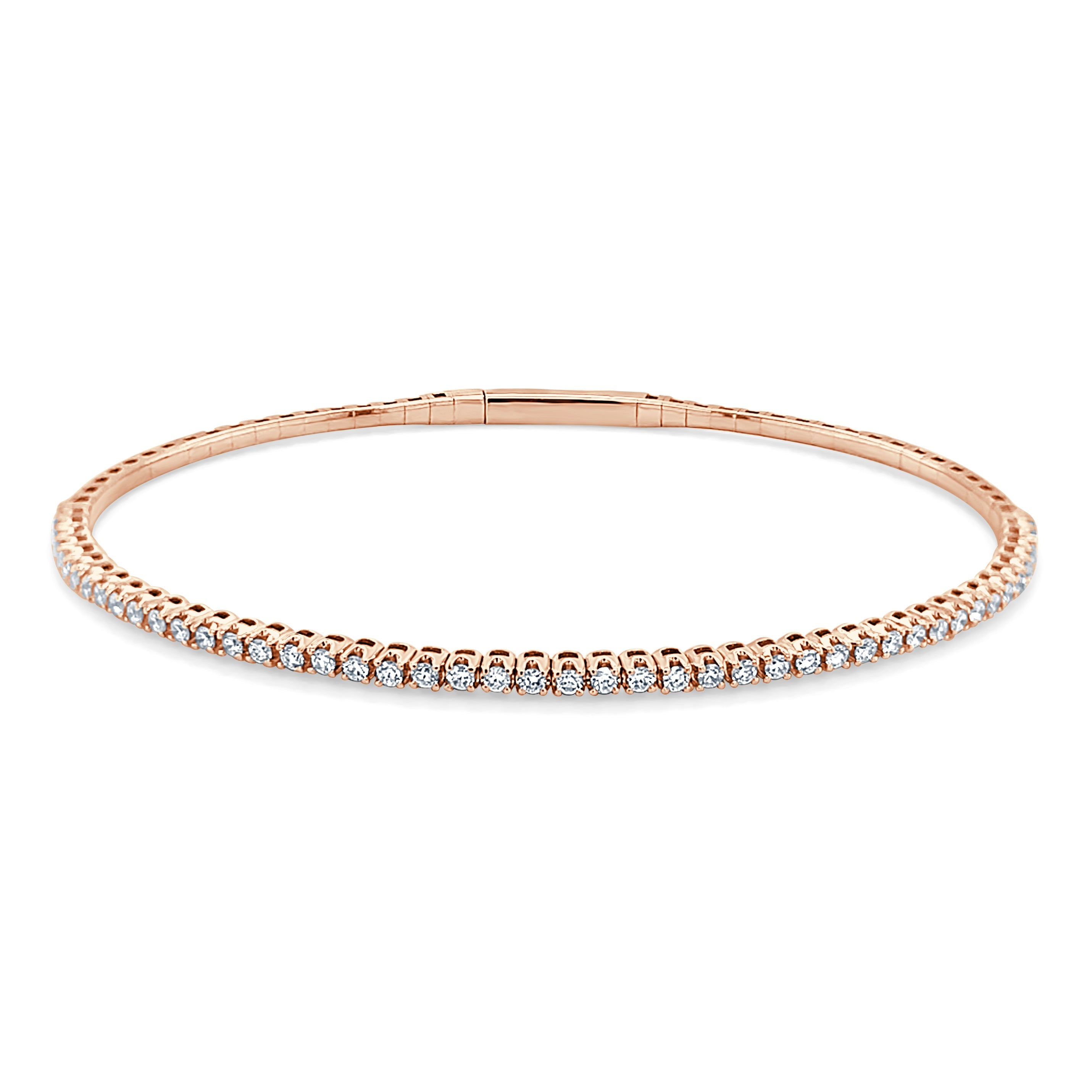 14k Gold & Diamond Flexible Bangle