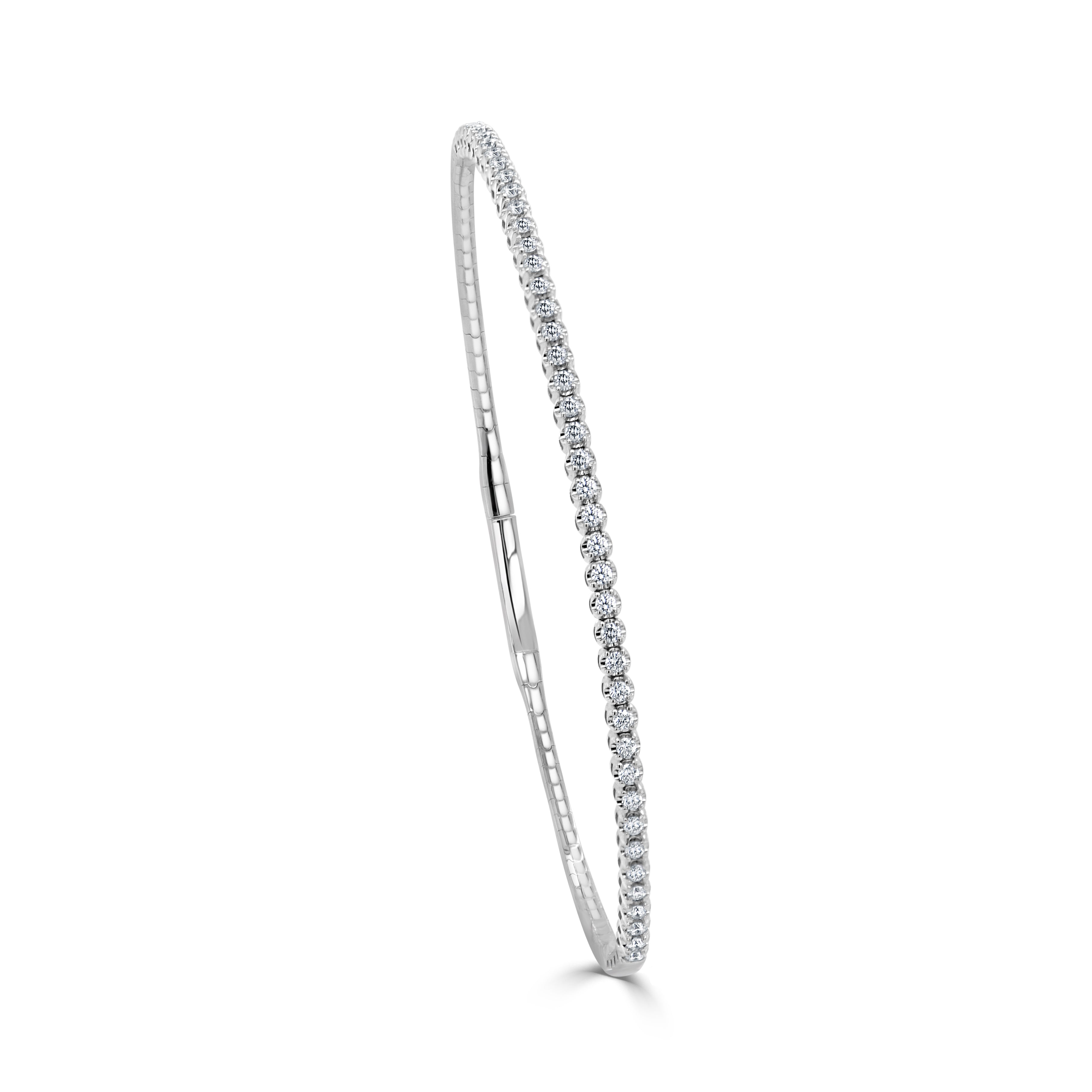 14k Gold & Diamond Flexible Bangle