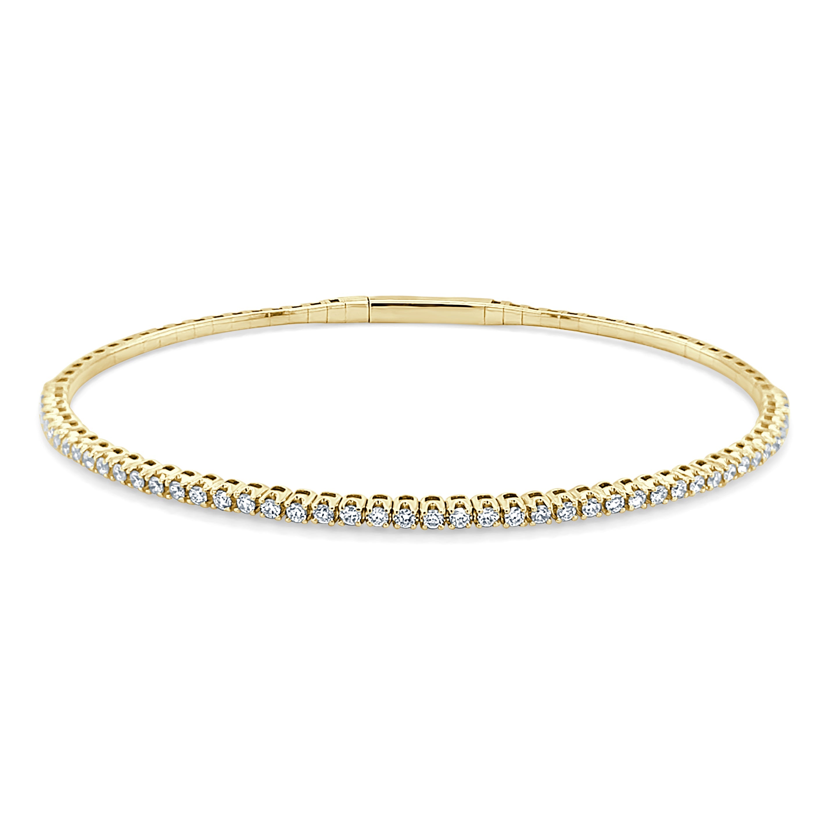 14k Gold & Diamond Flexible Bangle