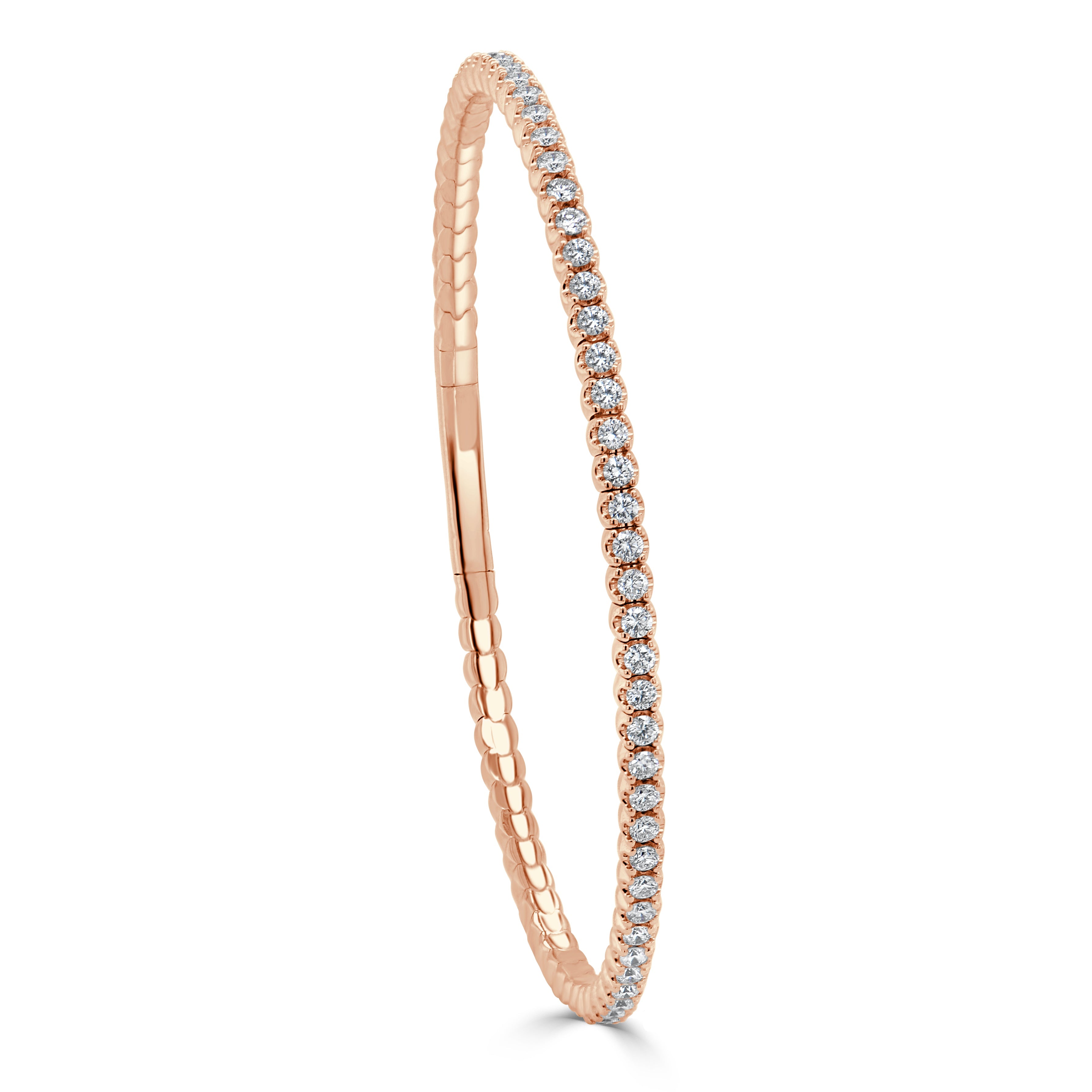 14k Gold & Diamond Flexible Bangle