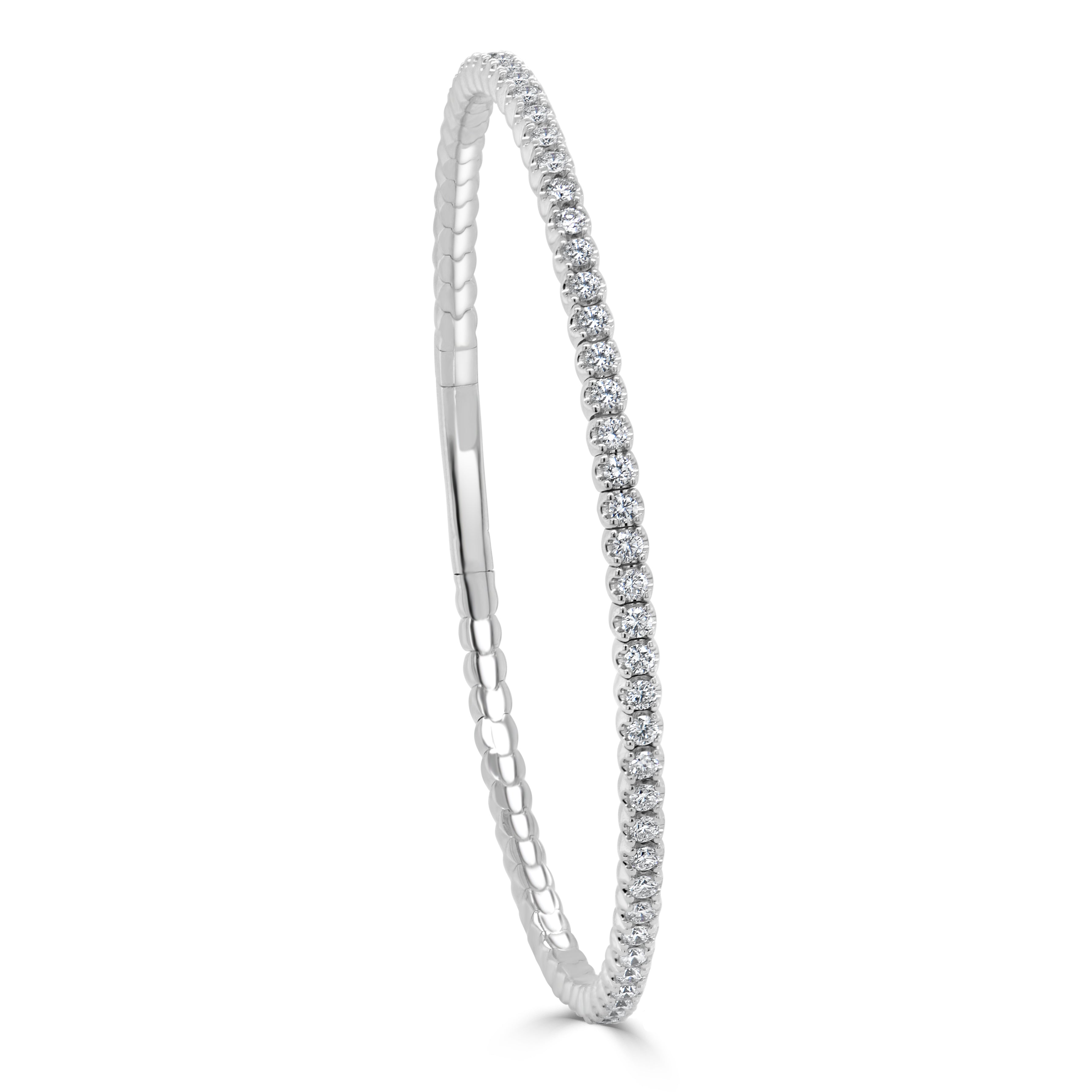 14k Gold & Diamond Flexible Bangle