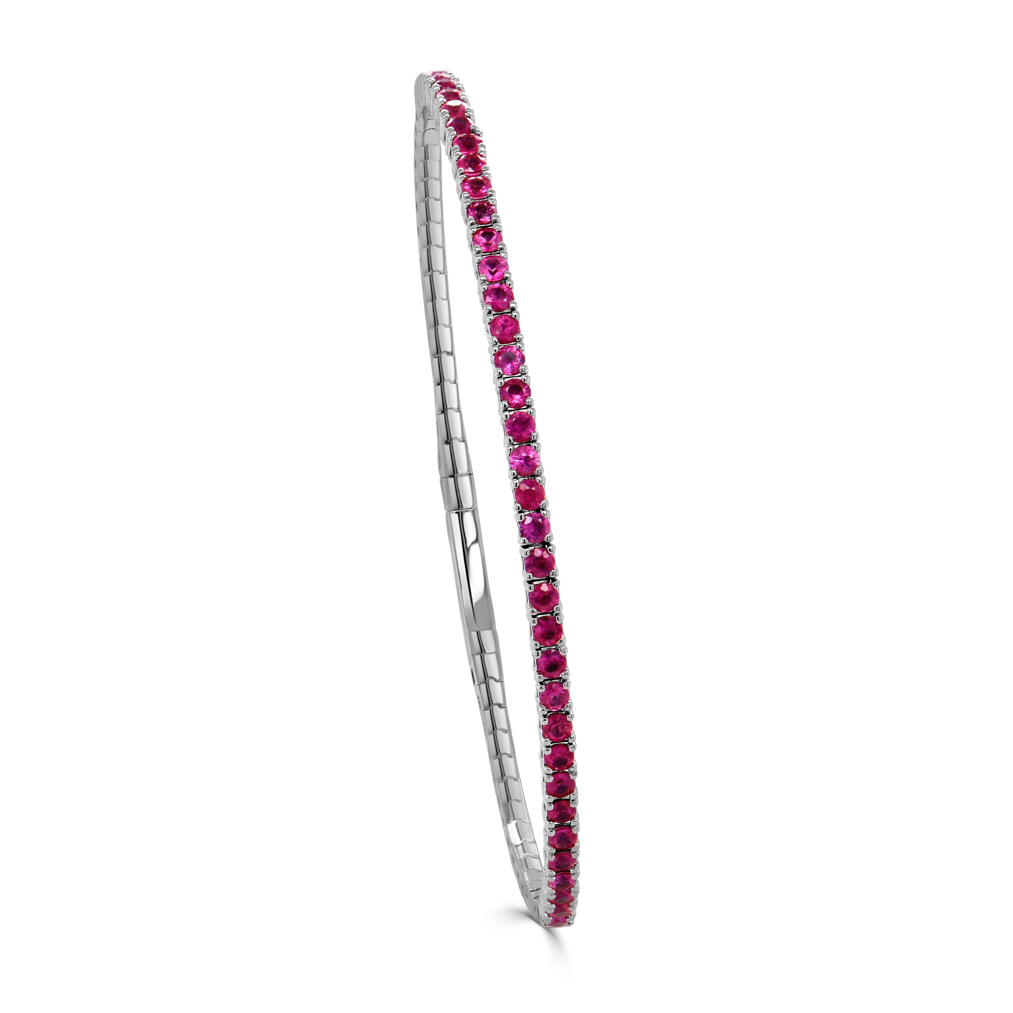 14K Gold & Ruby Flexible Bangle