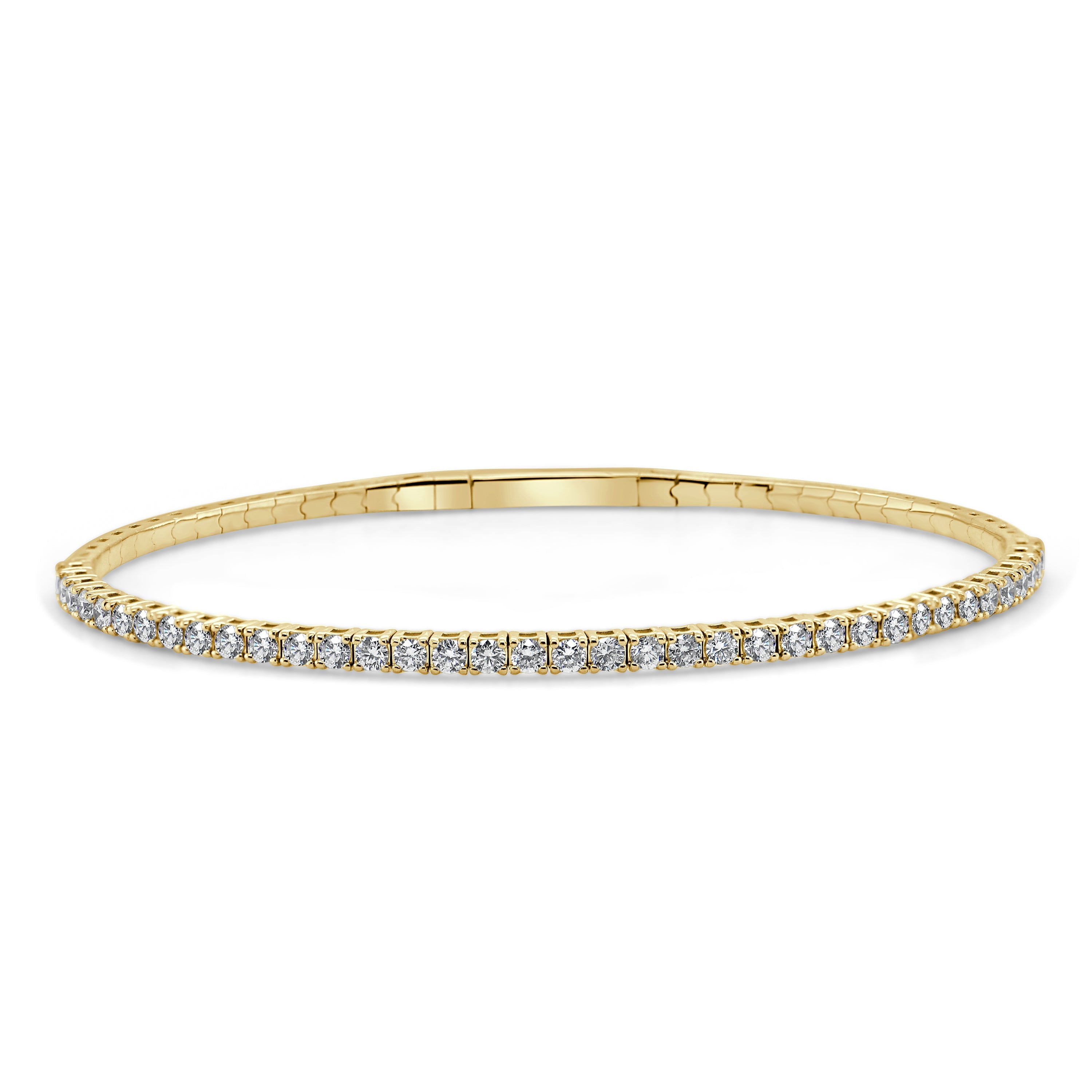 14k Gold & Diamond Flexible Bangle