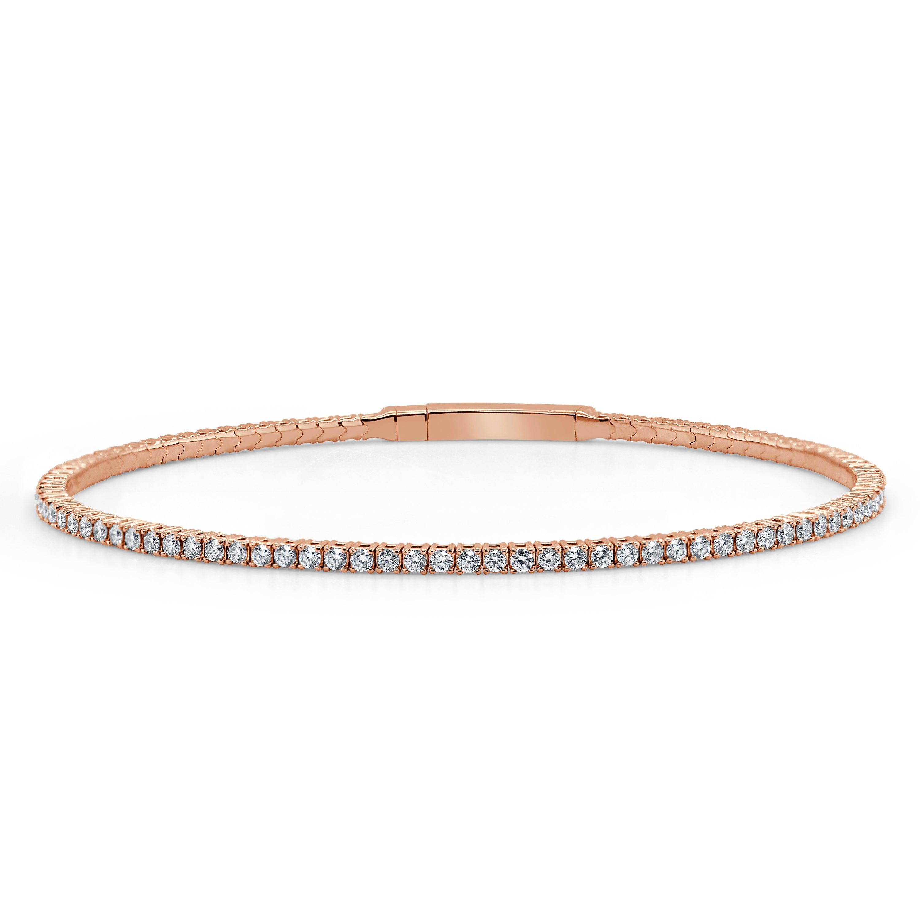 14k Gold & Diamond Flexible Bangle