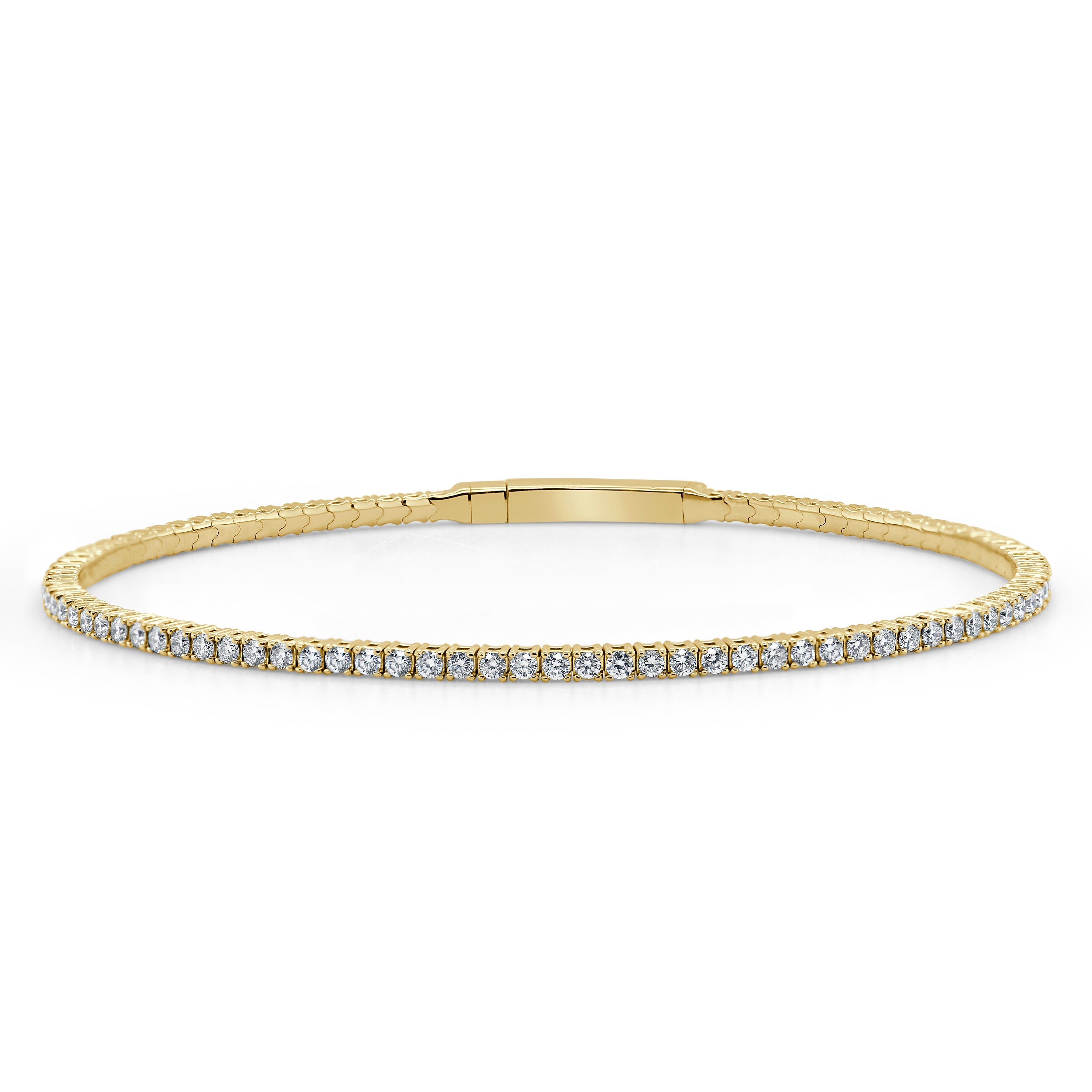 14k Gold & Diamond Flexible Bangle