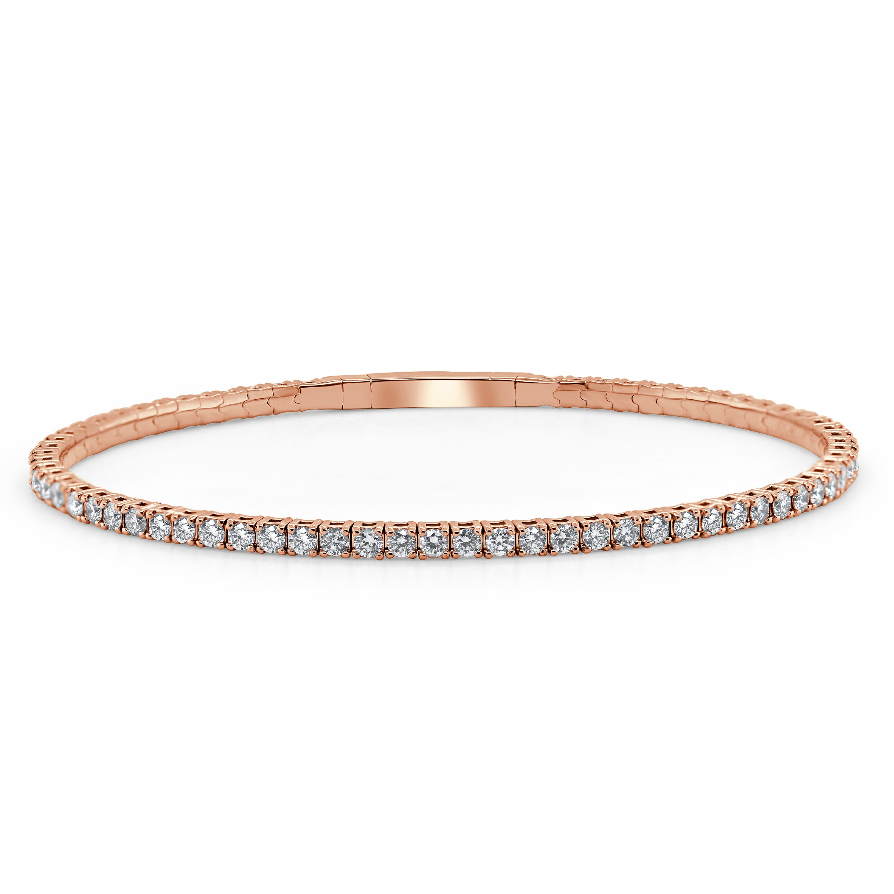 14k Gold & Diamond Flexible Bangle