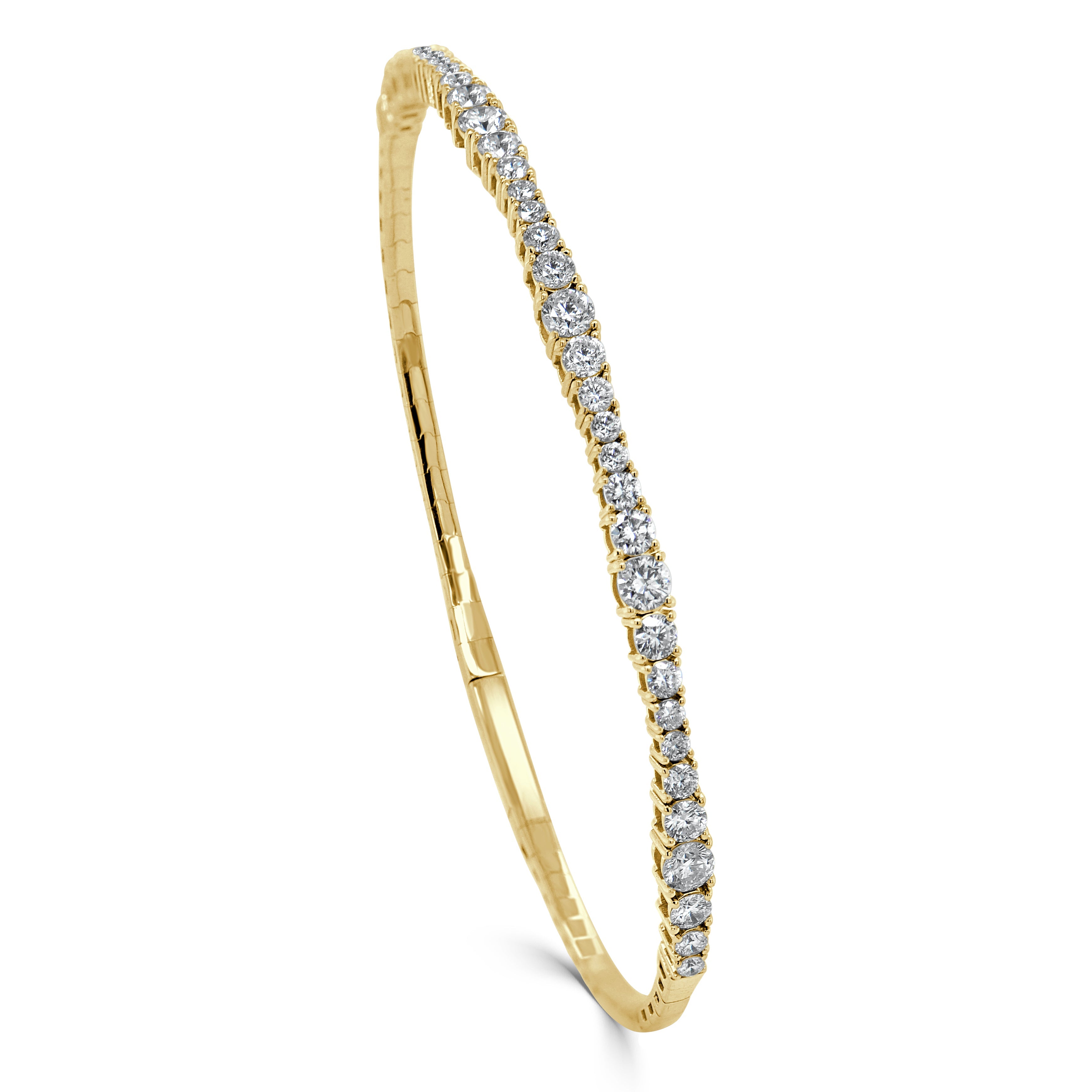 14K Gold & Diamond Flexible Bangle