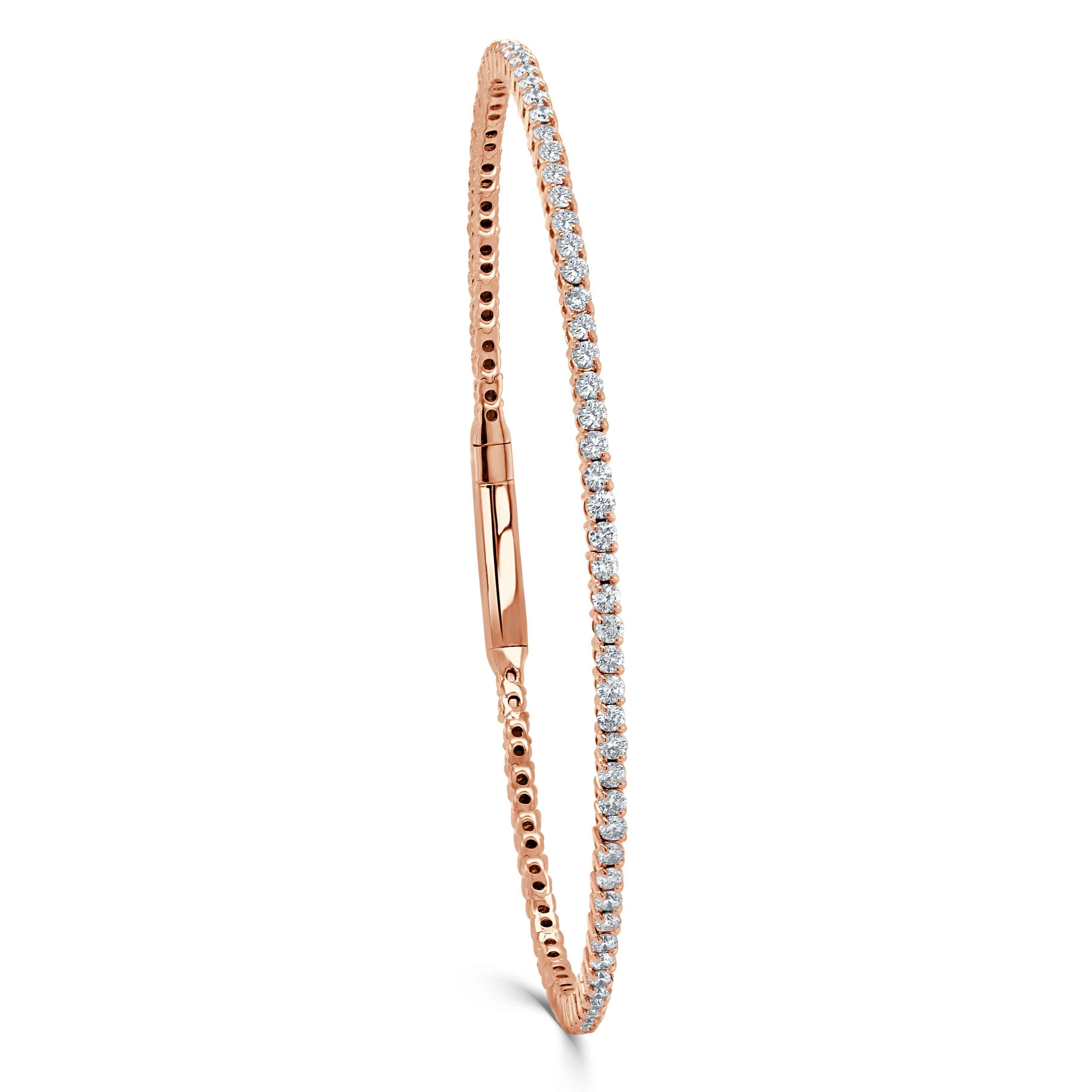 14K Gold & Diamond Flexible Eternity Bangle