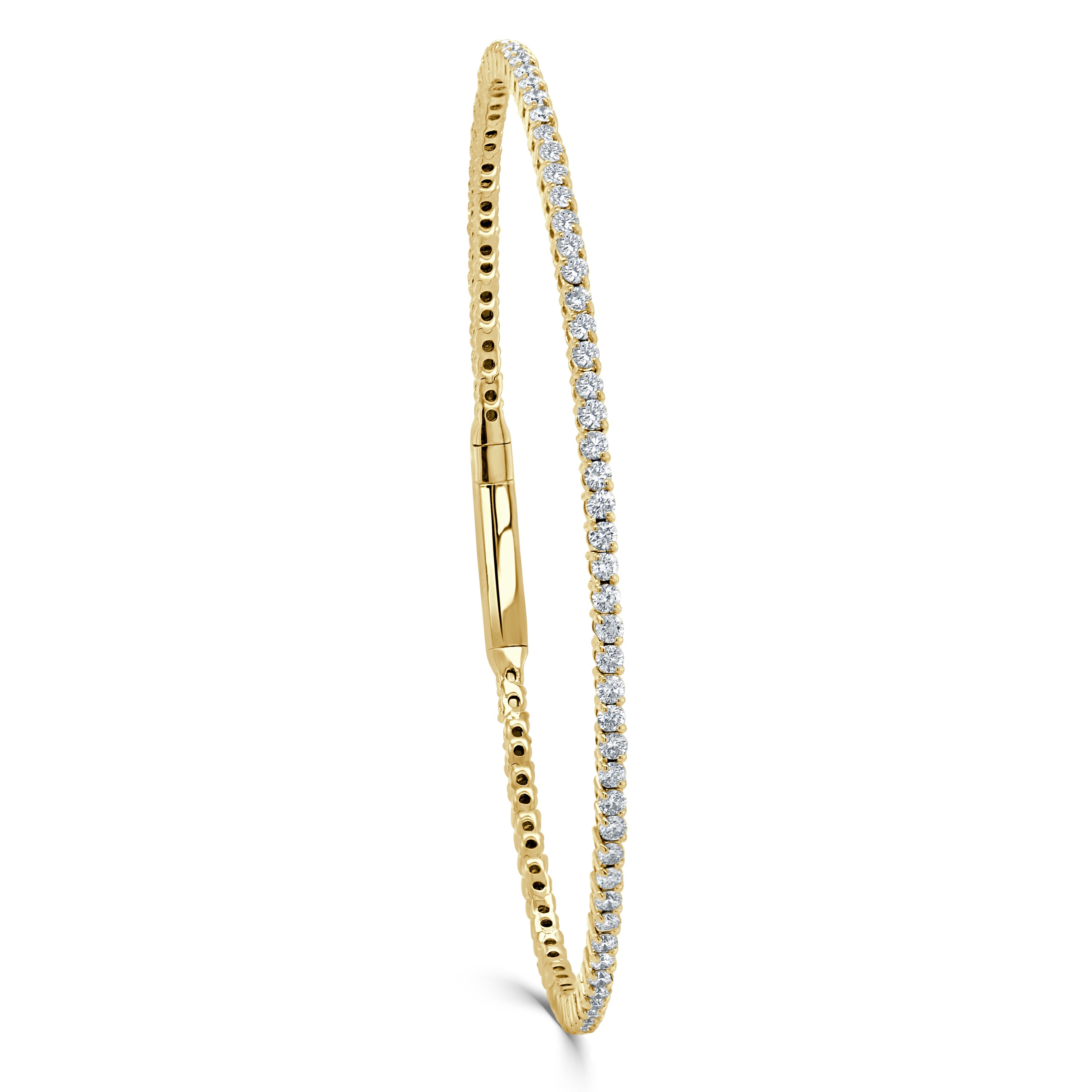 14K Gold & Diamond Flexible Eternity Bangle