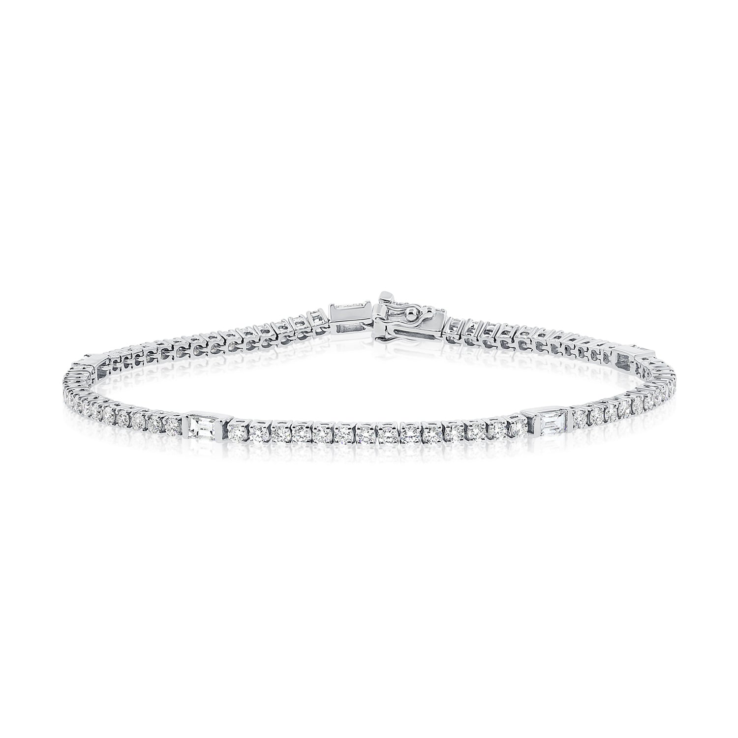 14k Gold & Baguette Diamond Tennis Bracelet