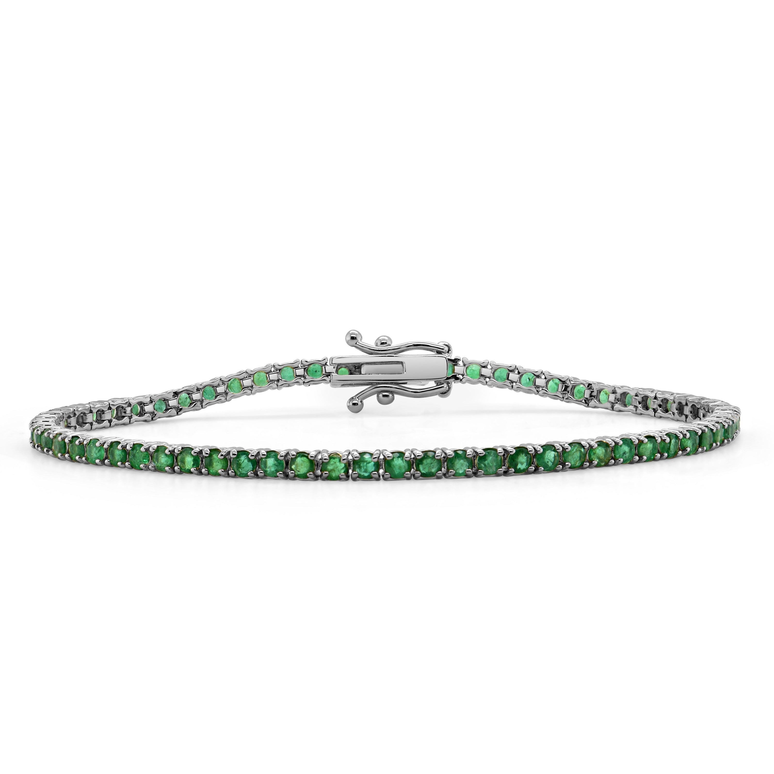 14k Gold & Green Emerald Tennis Bracelet