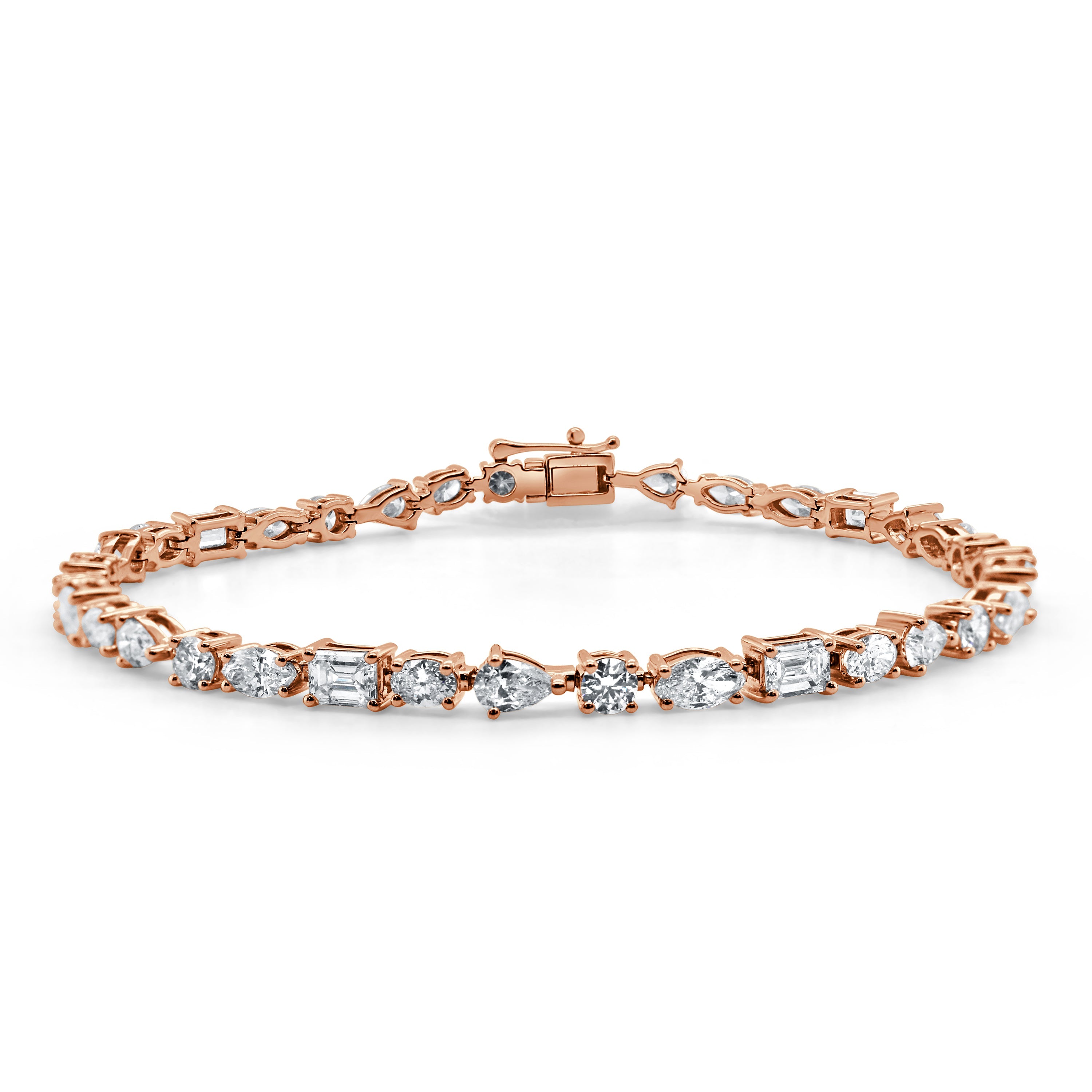 14k Gold & Fancy-Shape Diamond Tennis Bracelet