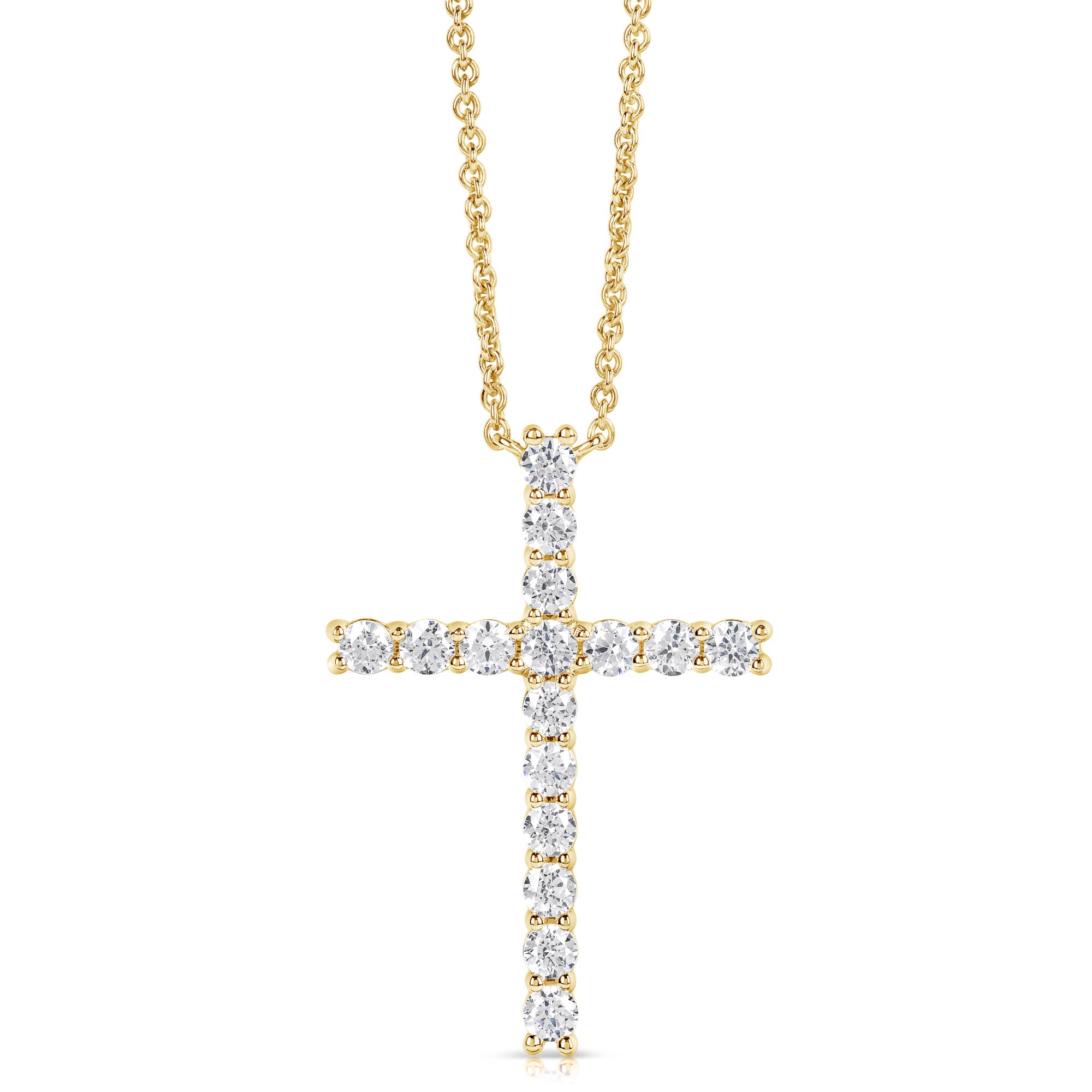 14K 0.50 Ct Colorless Flawless Cross Pendant With Chain