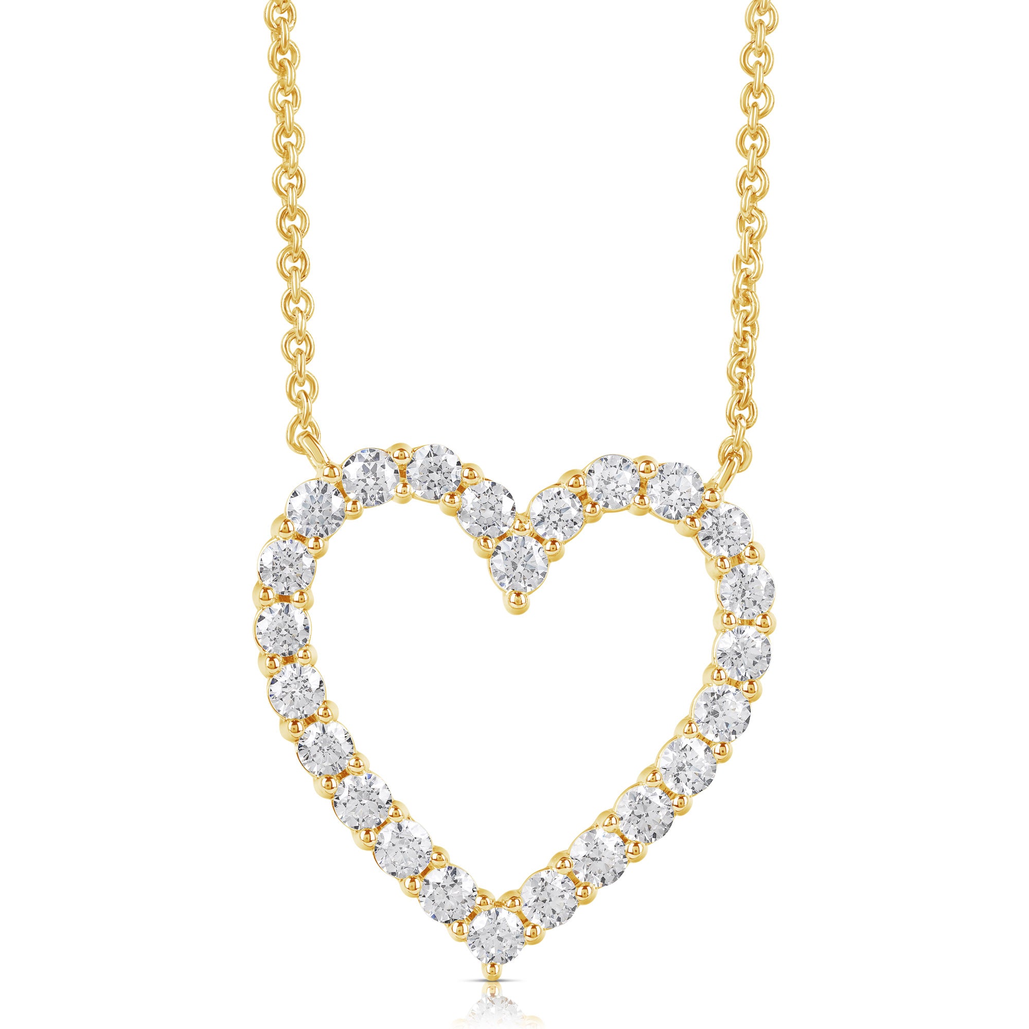 14K 1.00 Ct Colorless Flawless Heart Shaped Pendant With Chain