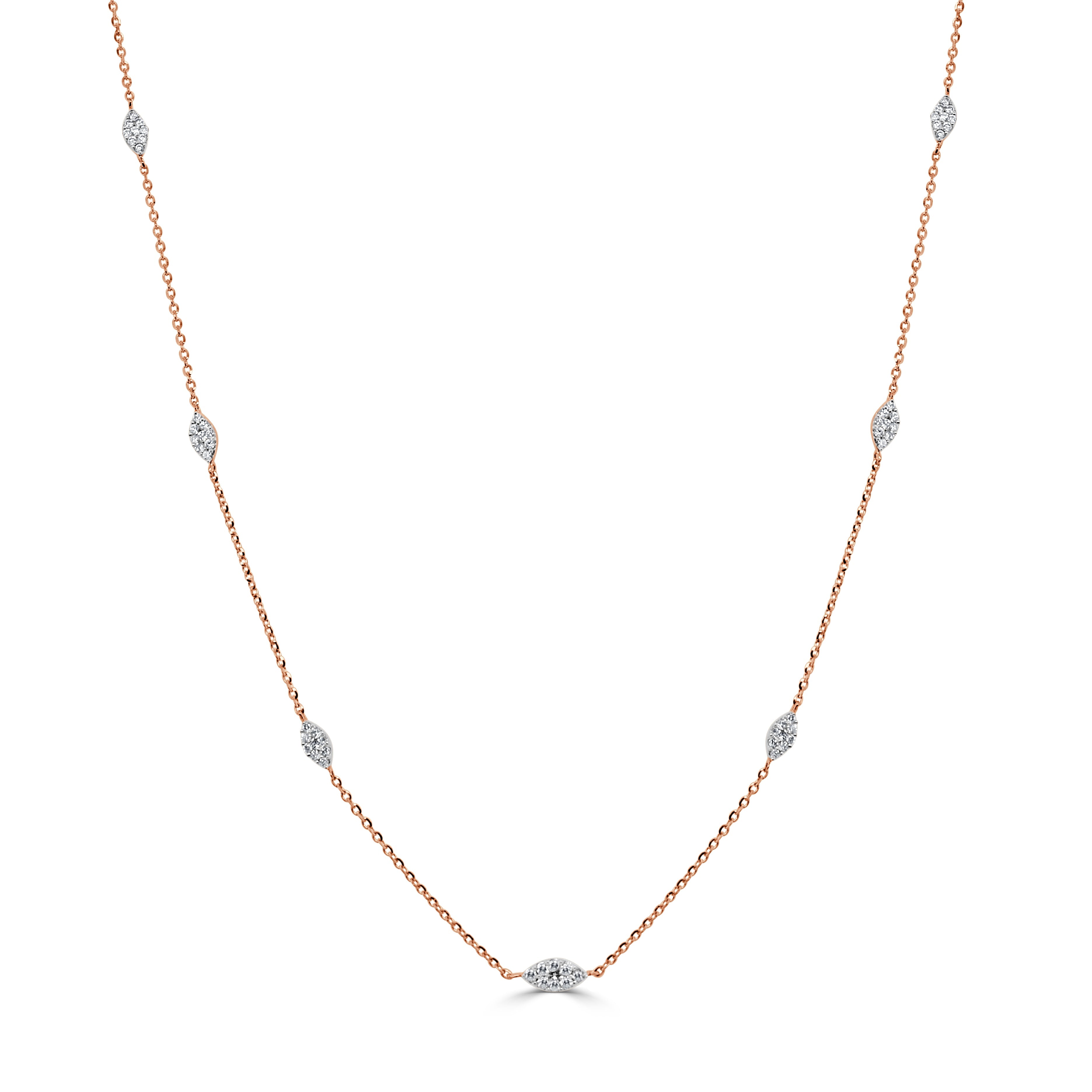 14k Gold & Diamond Station Necklace