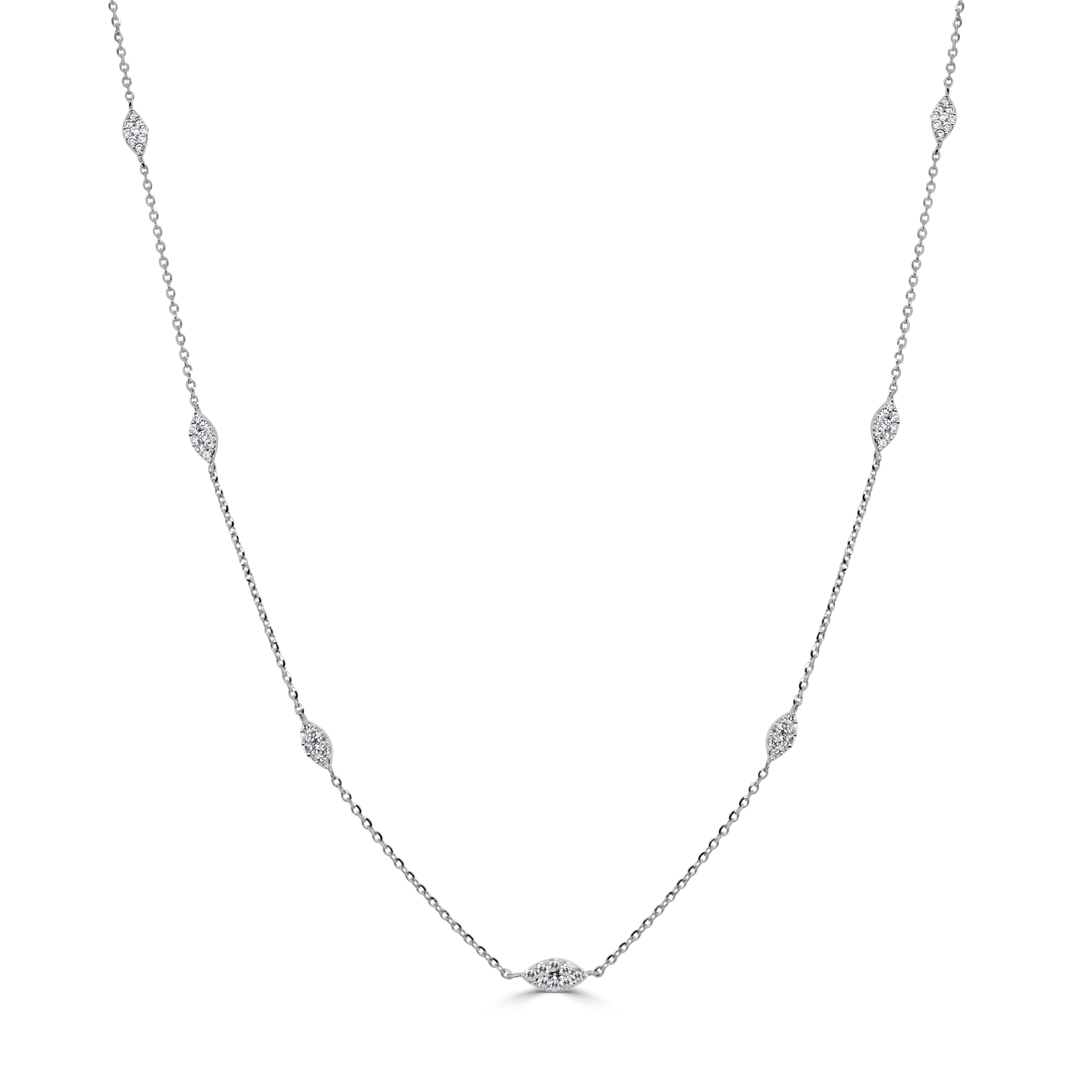 14k Gold & Diamond Station Necklace