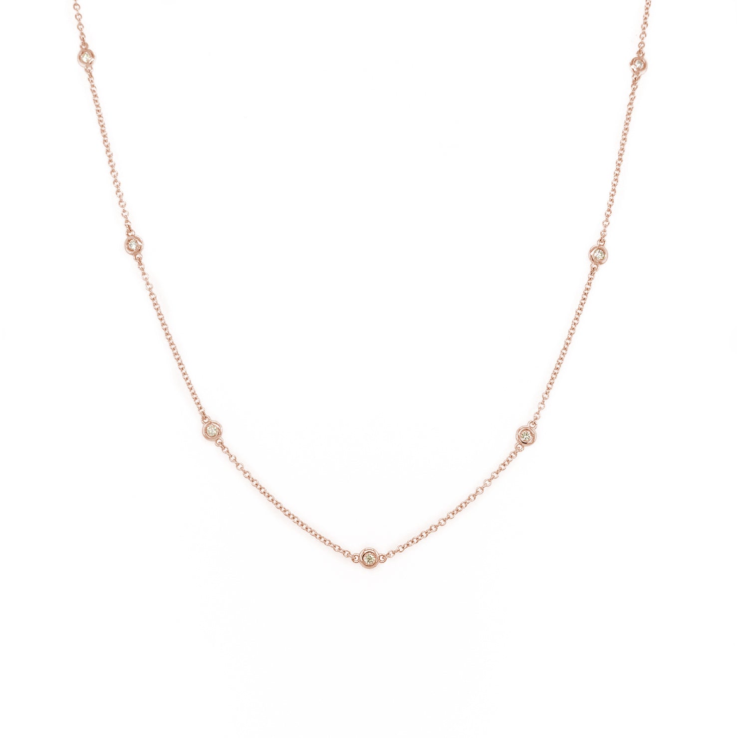 14k Gold & Diamond Station Necklace