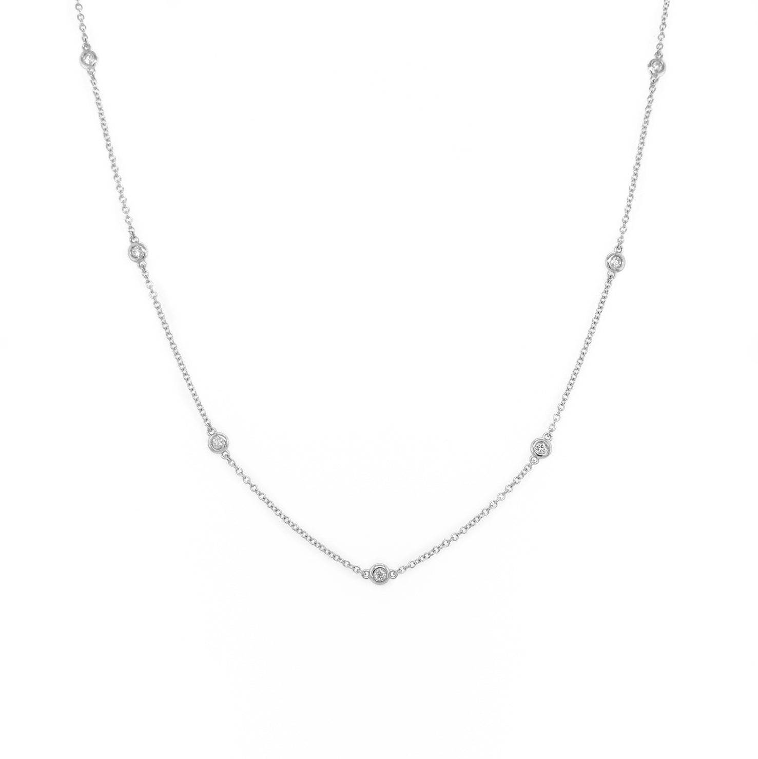 14k Gold & Diamond Station Necklace