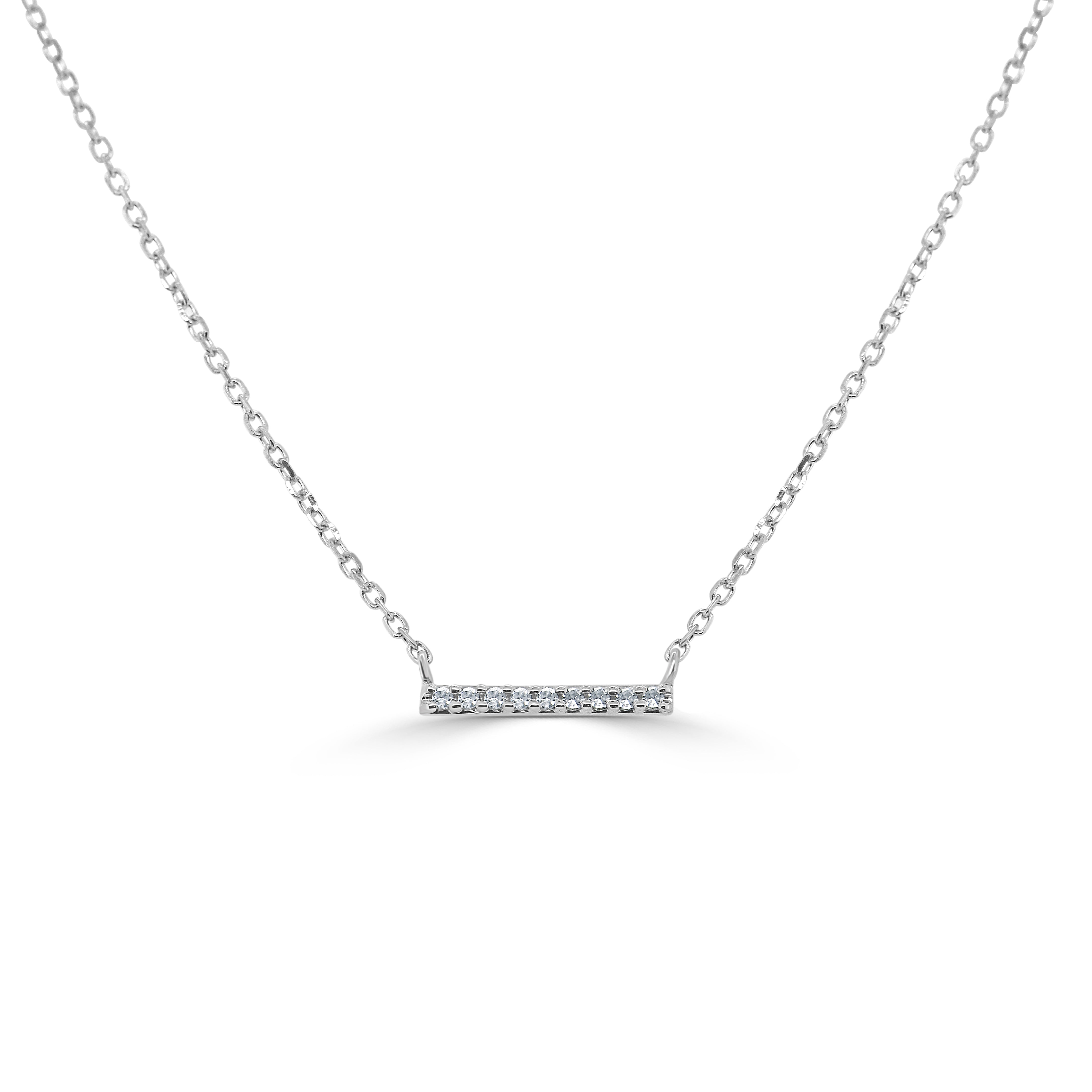 14k Gold & Diamond Mini Bar Necklace