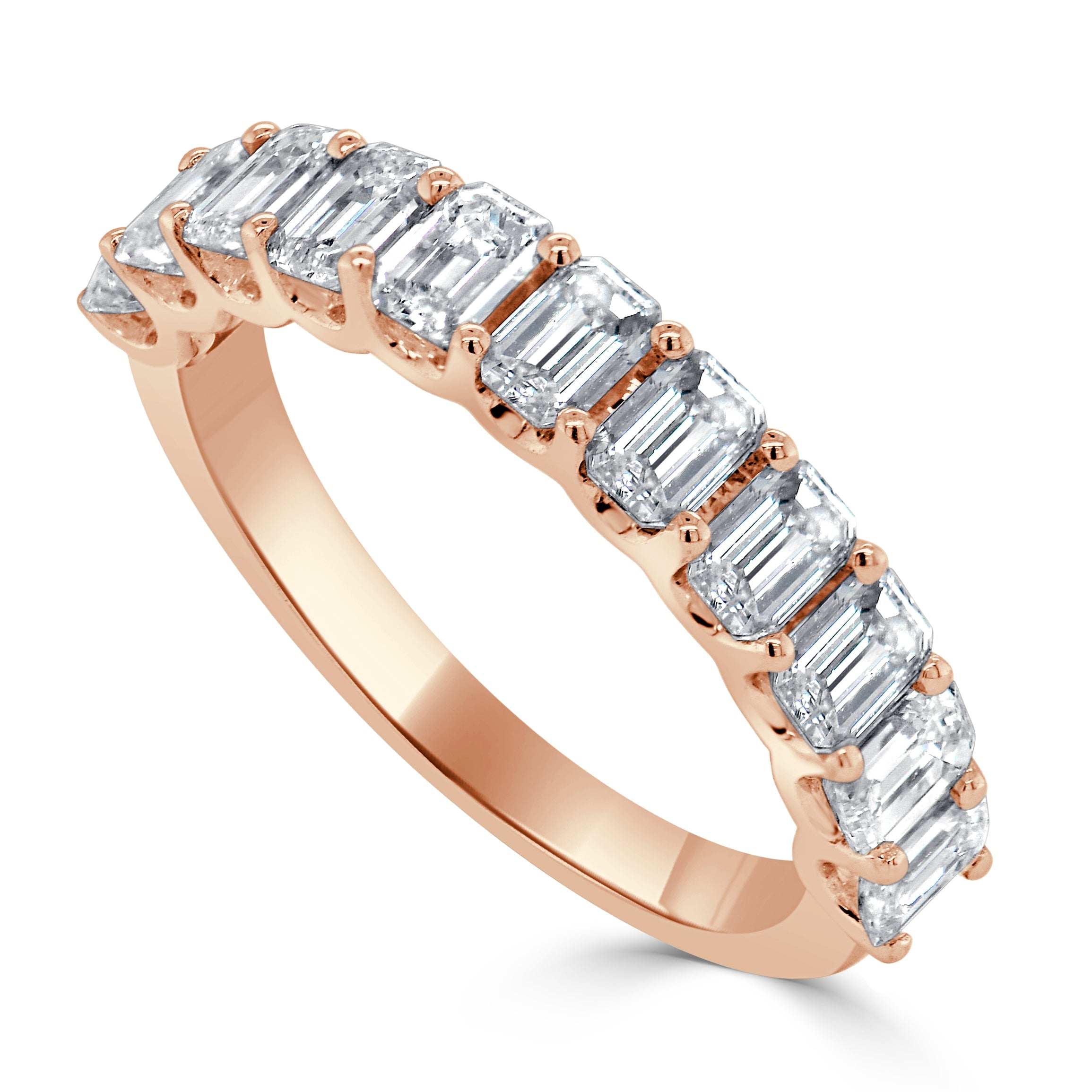 14K Gold & Emerald-Cut Diamond  Band