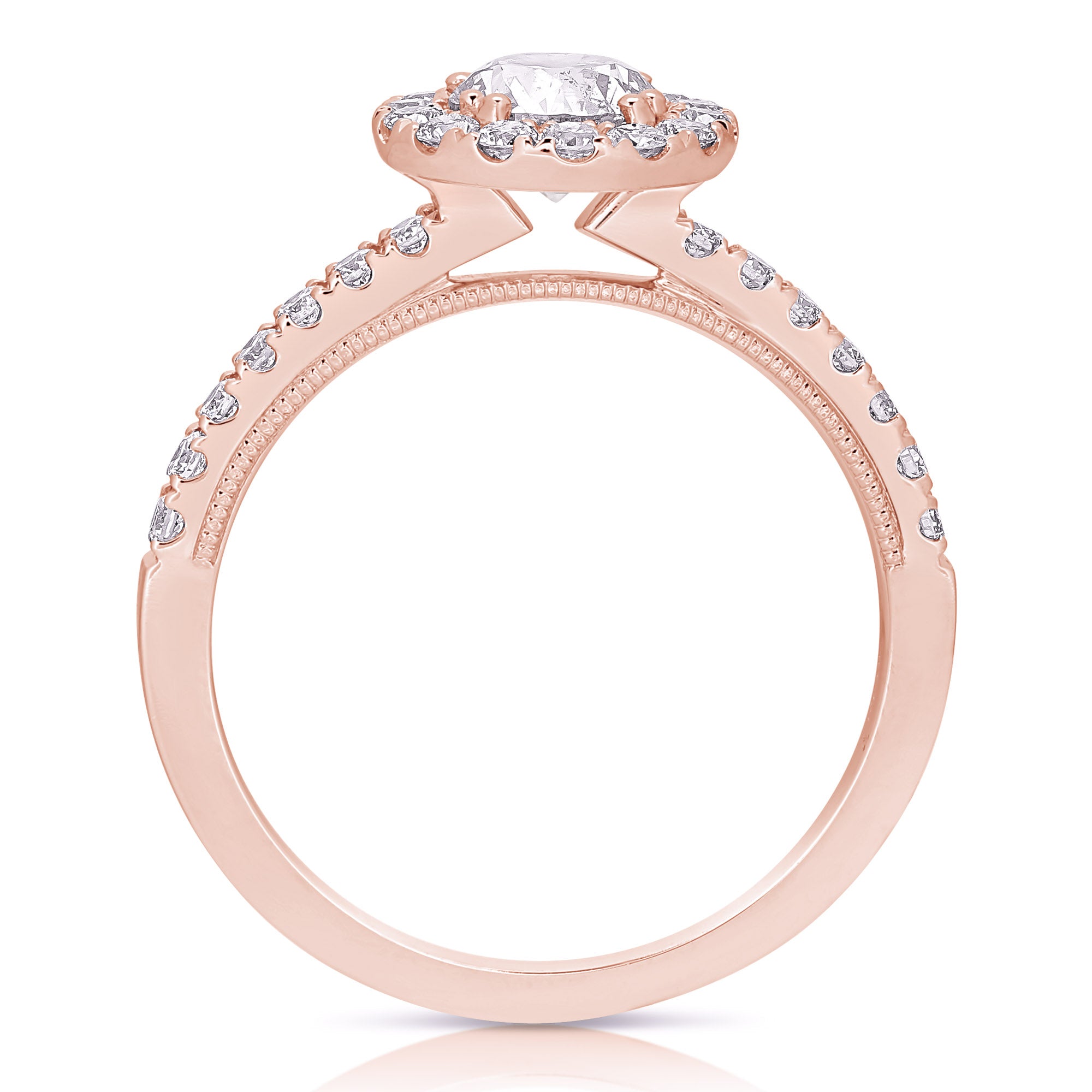 14K 3/4 Ct Round Complete Engagement Ring