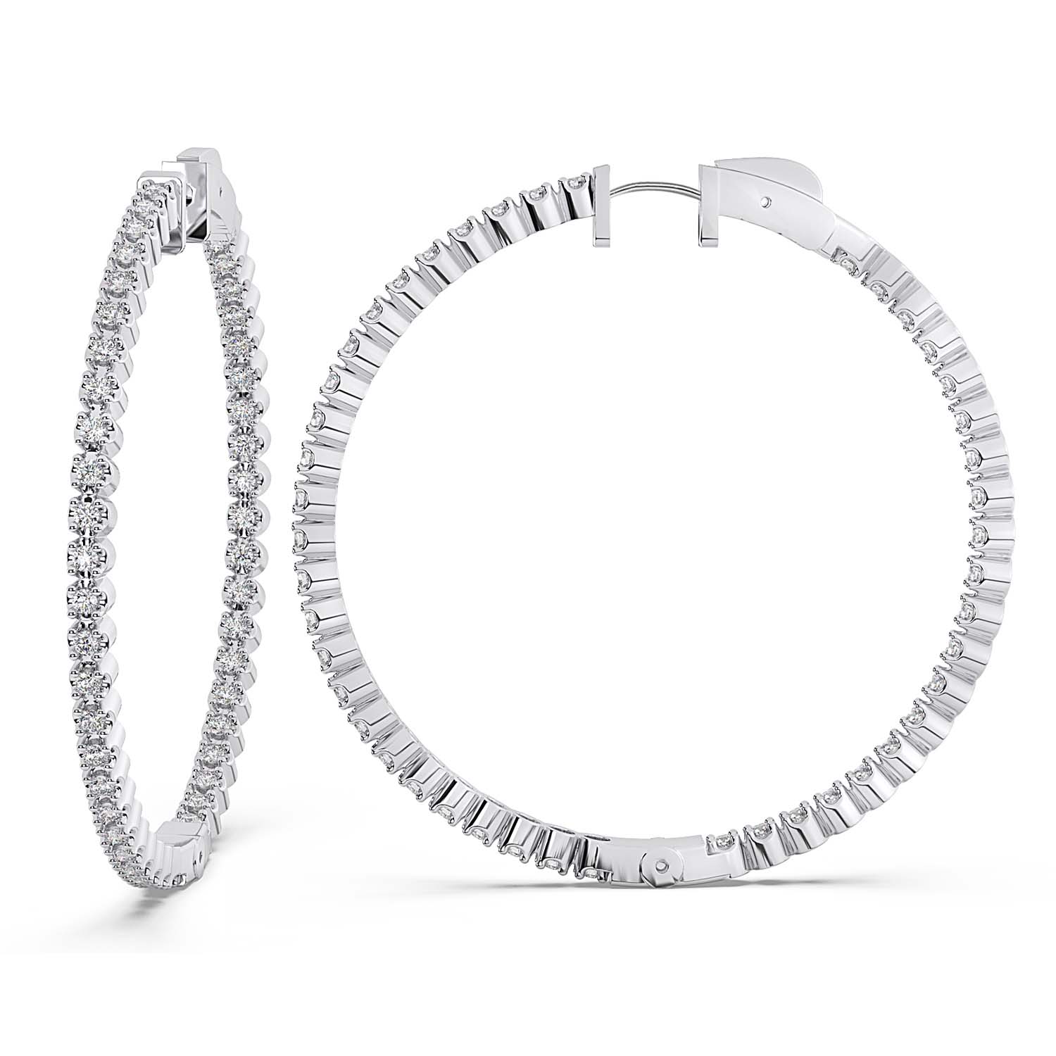 14K 1.50 Ct Inside-Out Hoop Earrings