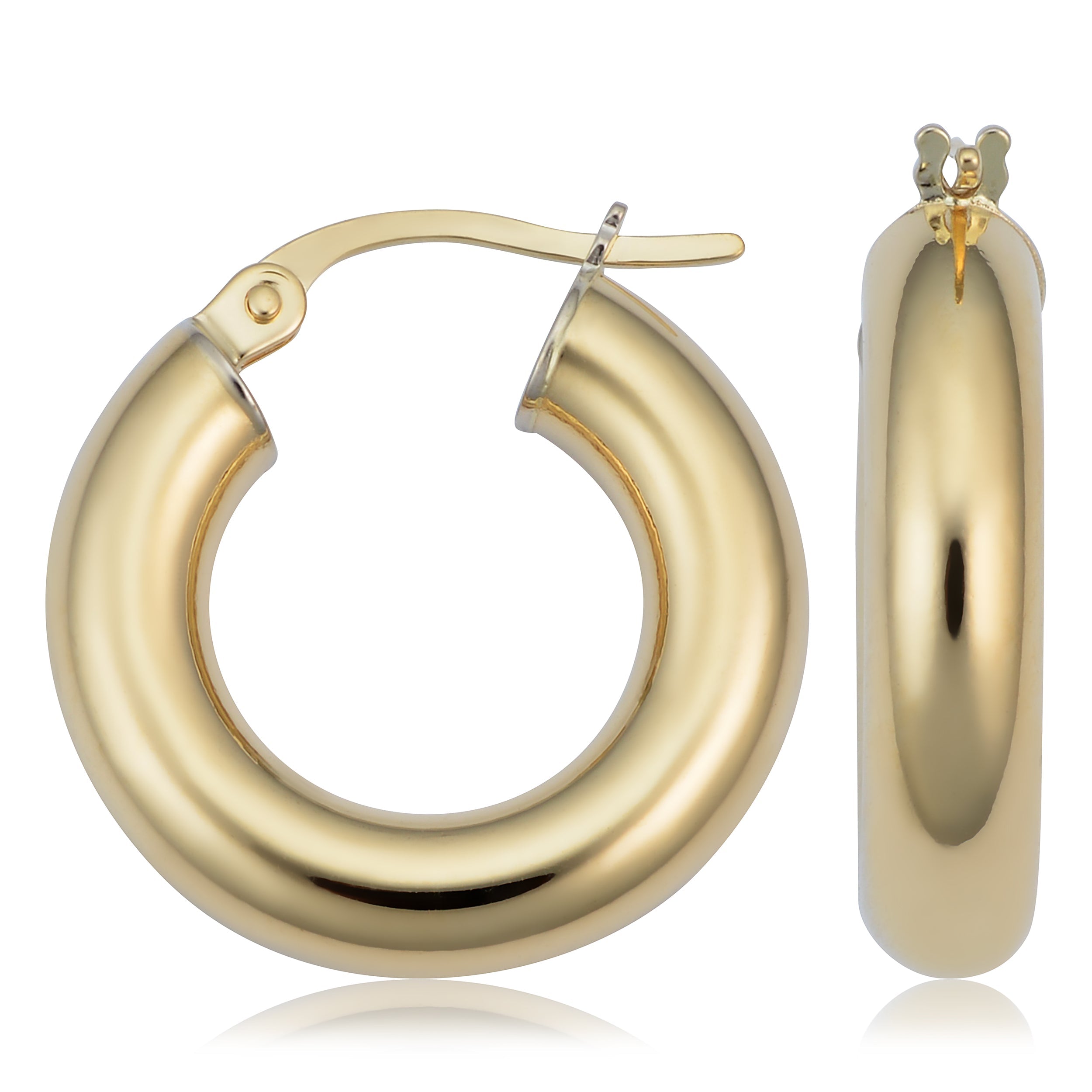 Sale 14k gold tube earring double hoop design 45mm new