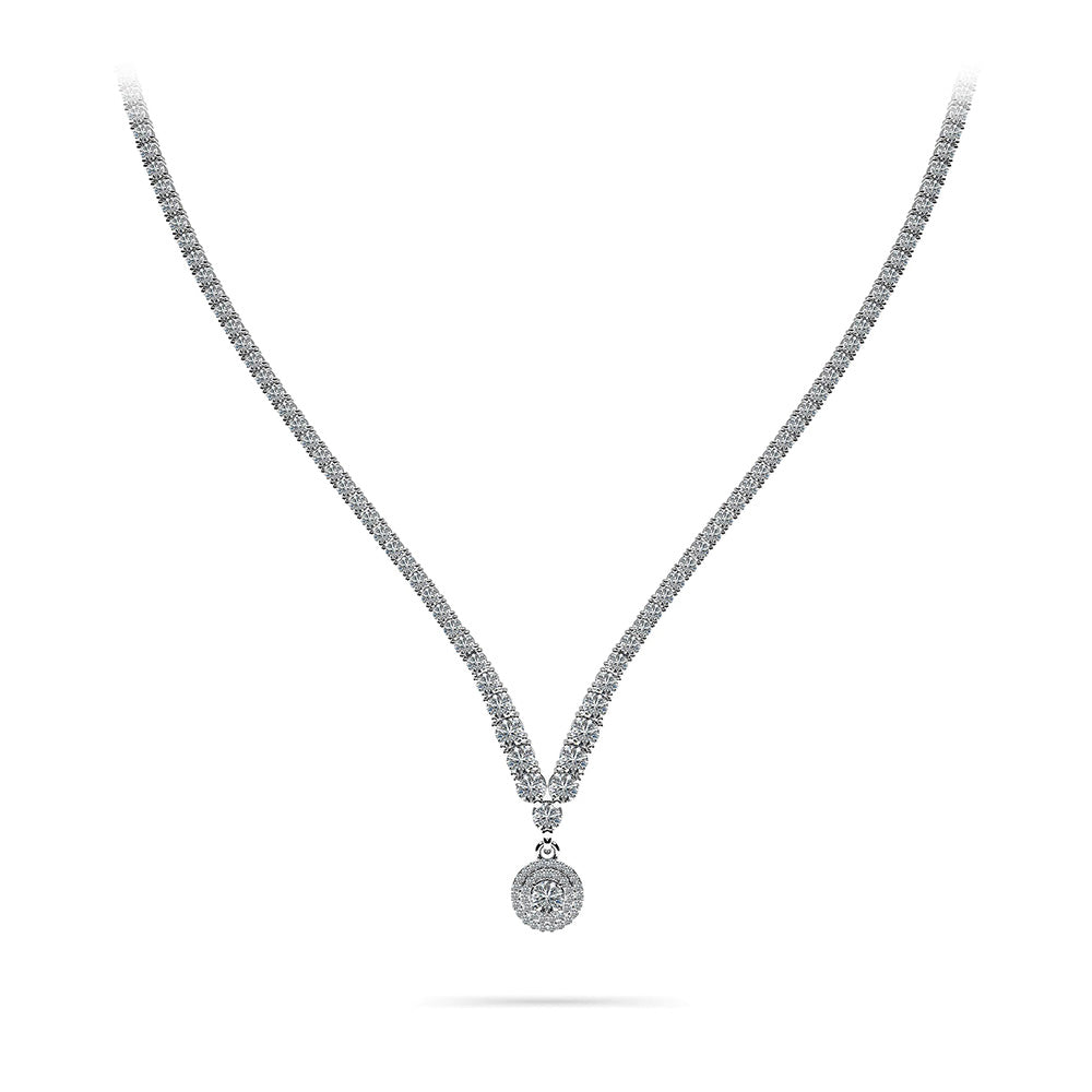 Remarkable Plunging V Neck Diamond Necklace 